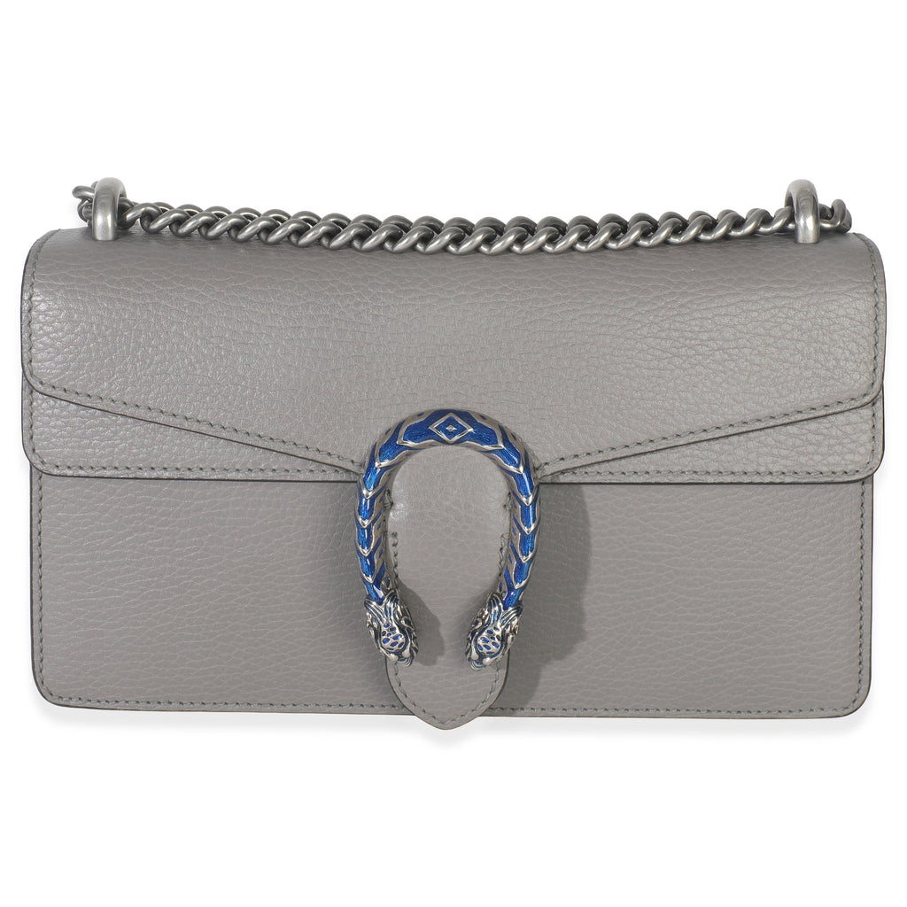 Dusty Grey Pebbled Calfskin Small Dionysus Shoulder Bag