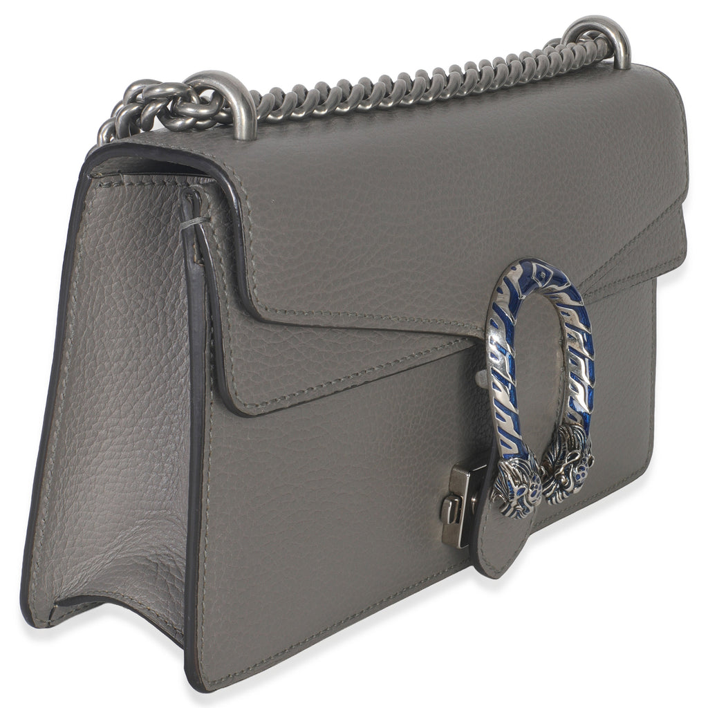 Dusty Grey Pebbled Calfskin Small Dionysus Shoulder Bag