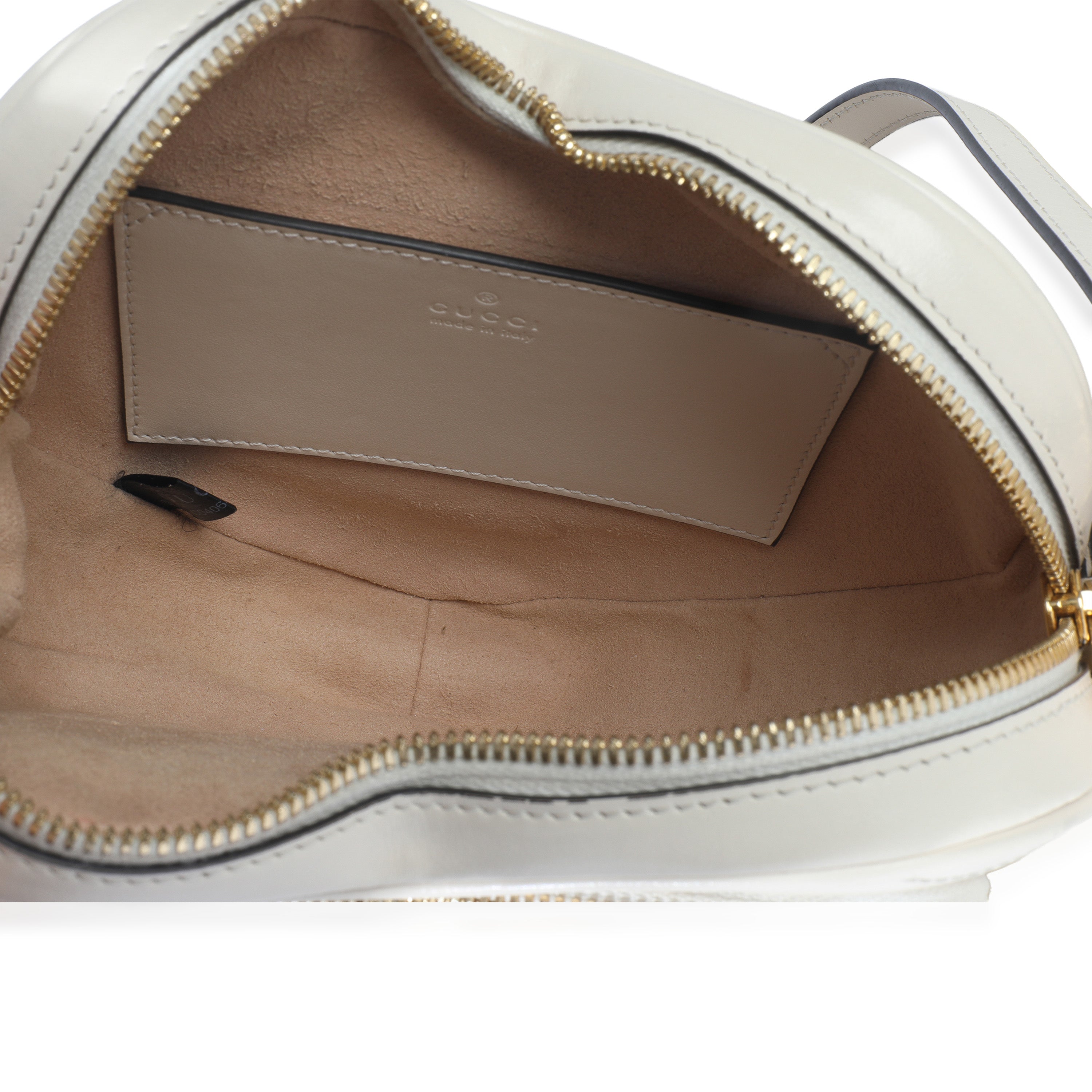 Creme Matelasse Calfskin Diagonal Mini Interlocking G Heart Bag