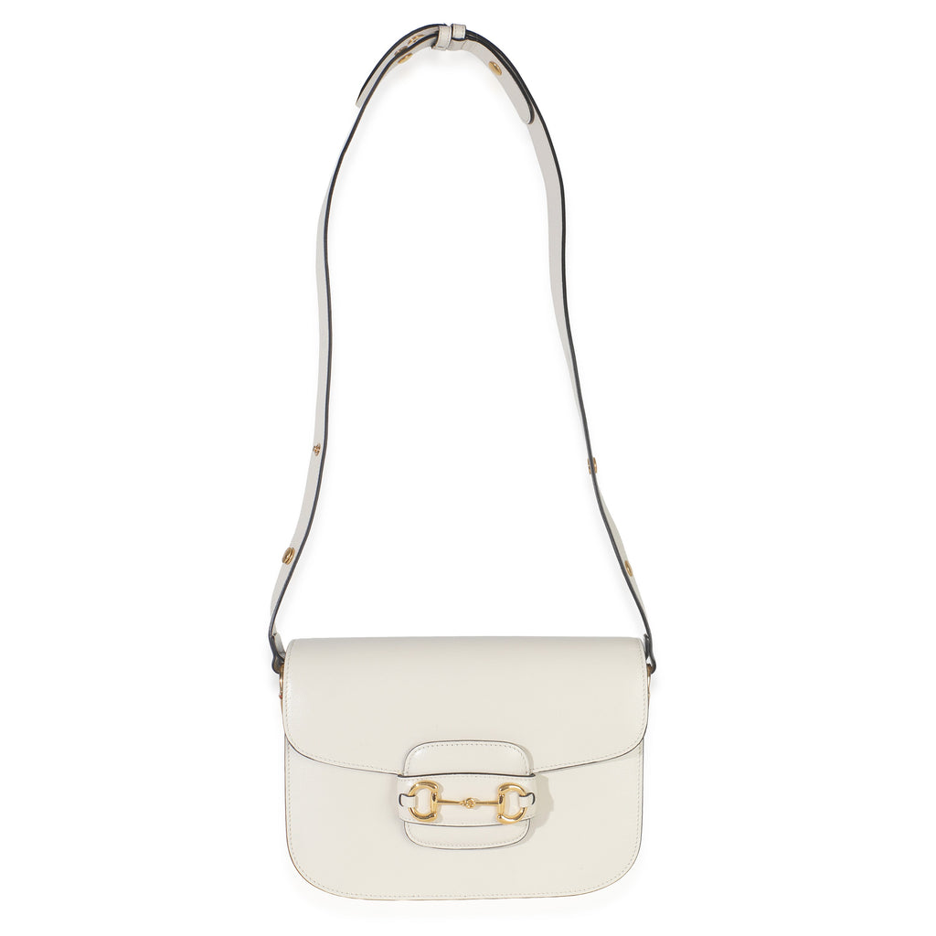 Mystic White Azalea Calfskin Horsebit Small 1955 Shoulder Bag