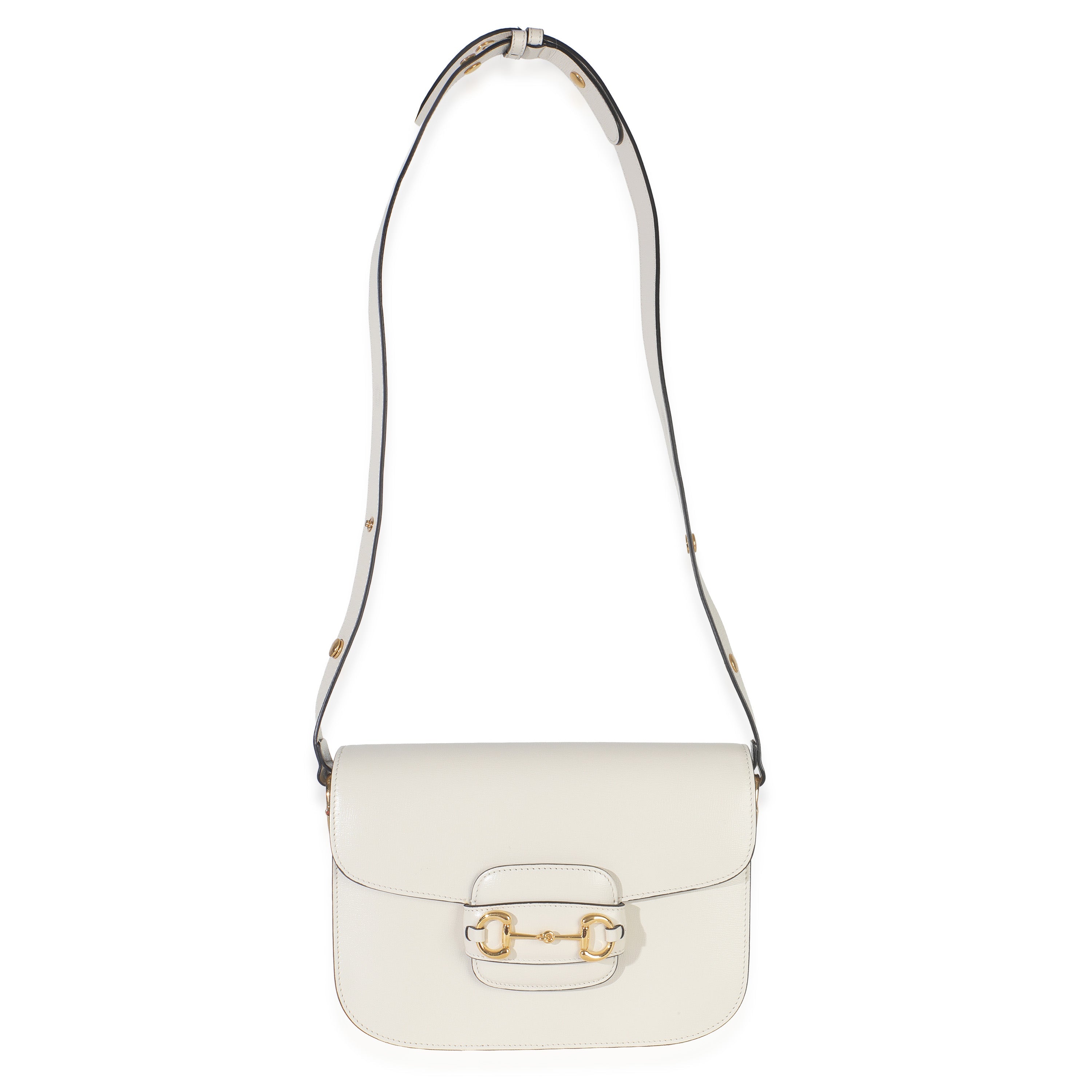 Mystic White Azalea Calfskin Horsebit Small 1955 Shoulder Bag