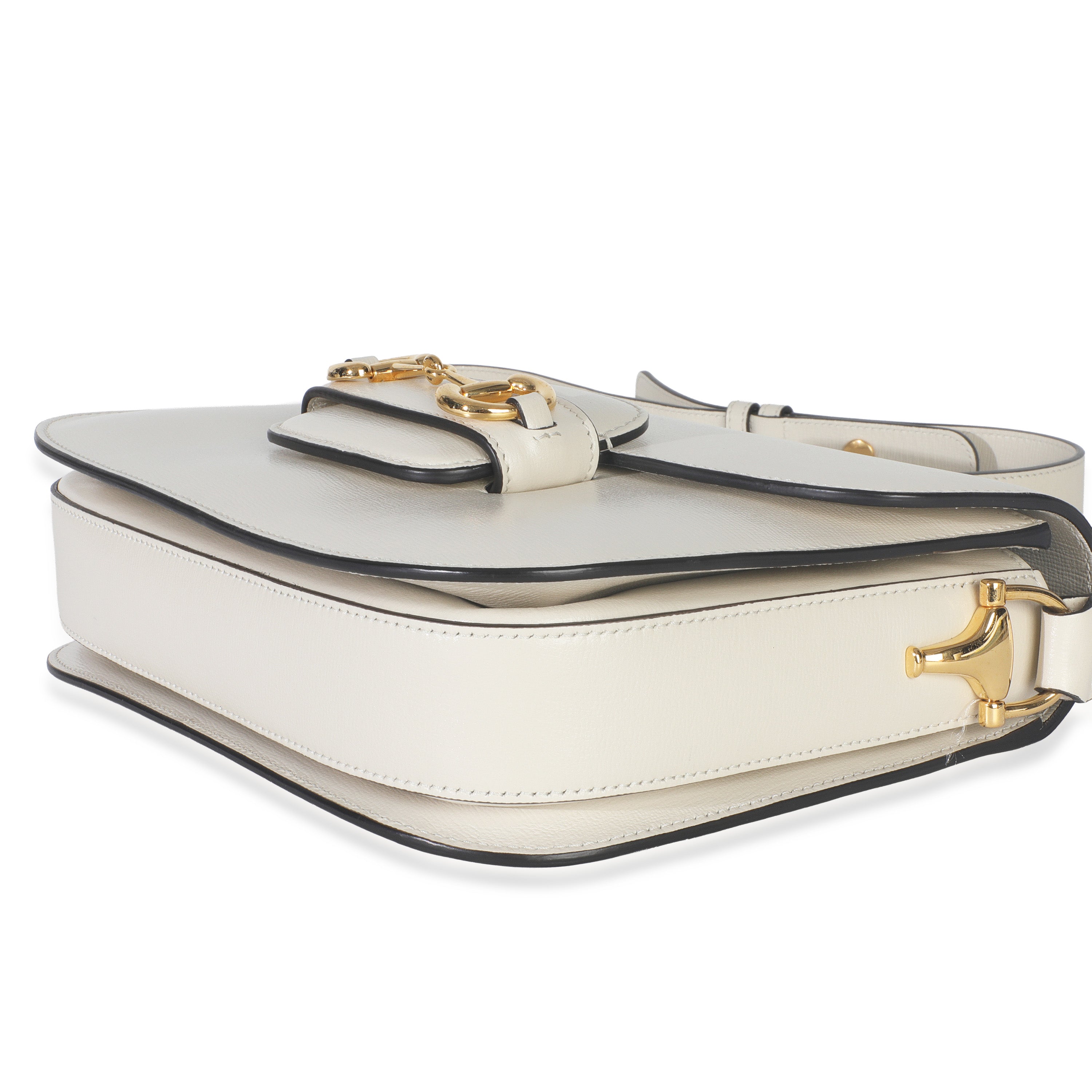 Mystic White Azalea Calfskin Horsebit Small 1955 Shoulder Bag