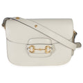 Mystic White Azalea Calfskin Horsebit Small 1955 Shoulder Bag