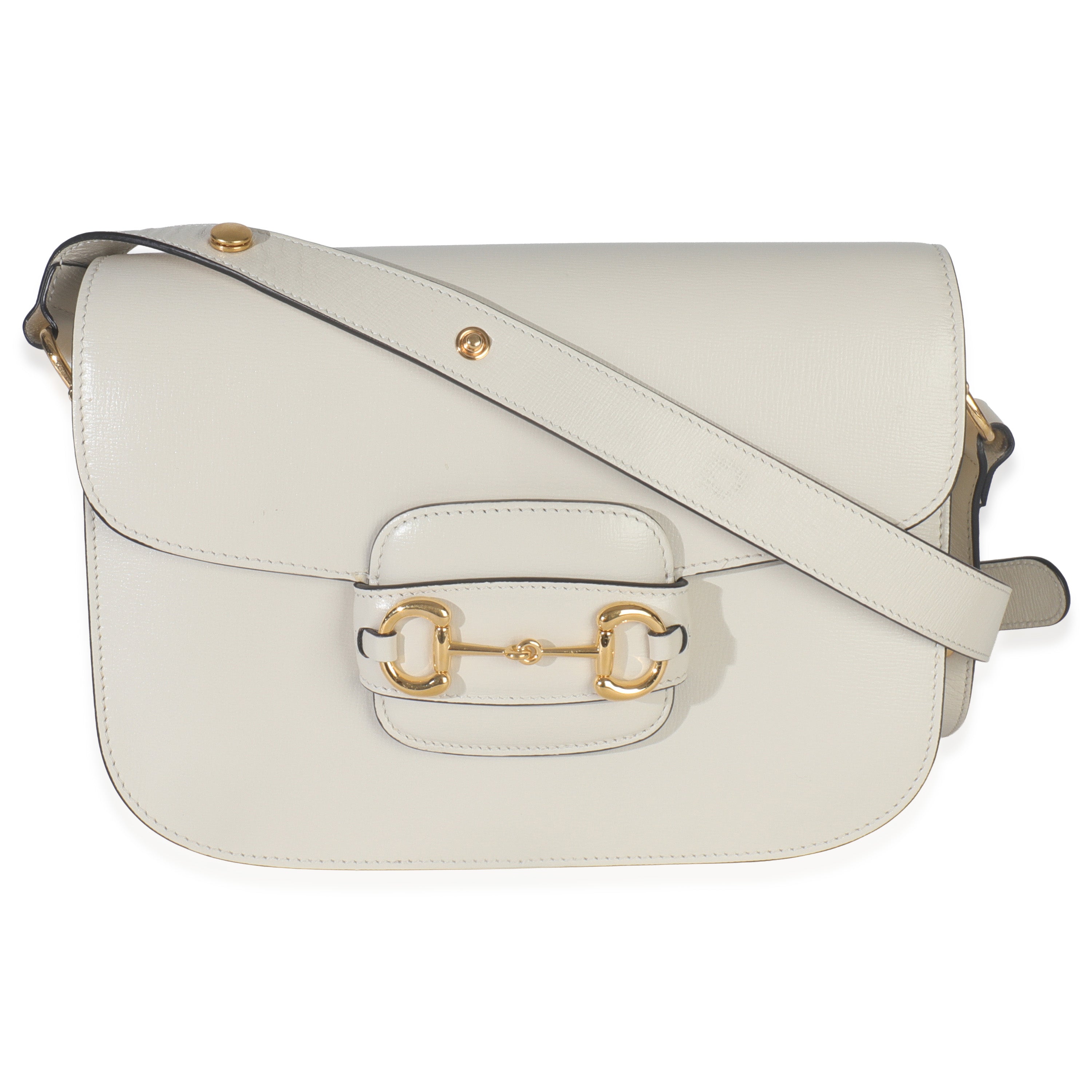 Mystic White Azalea Calfskin Horsebit Small 1955 Shoulder Bag