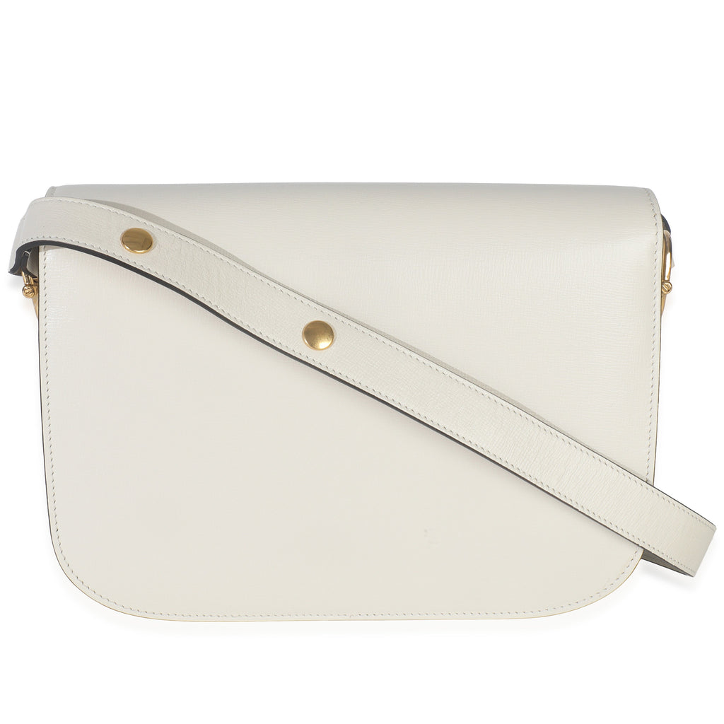 Mystic White Azalea Calfskin Horsebit Small 1955 Shoulder Bag