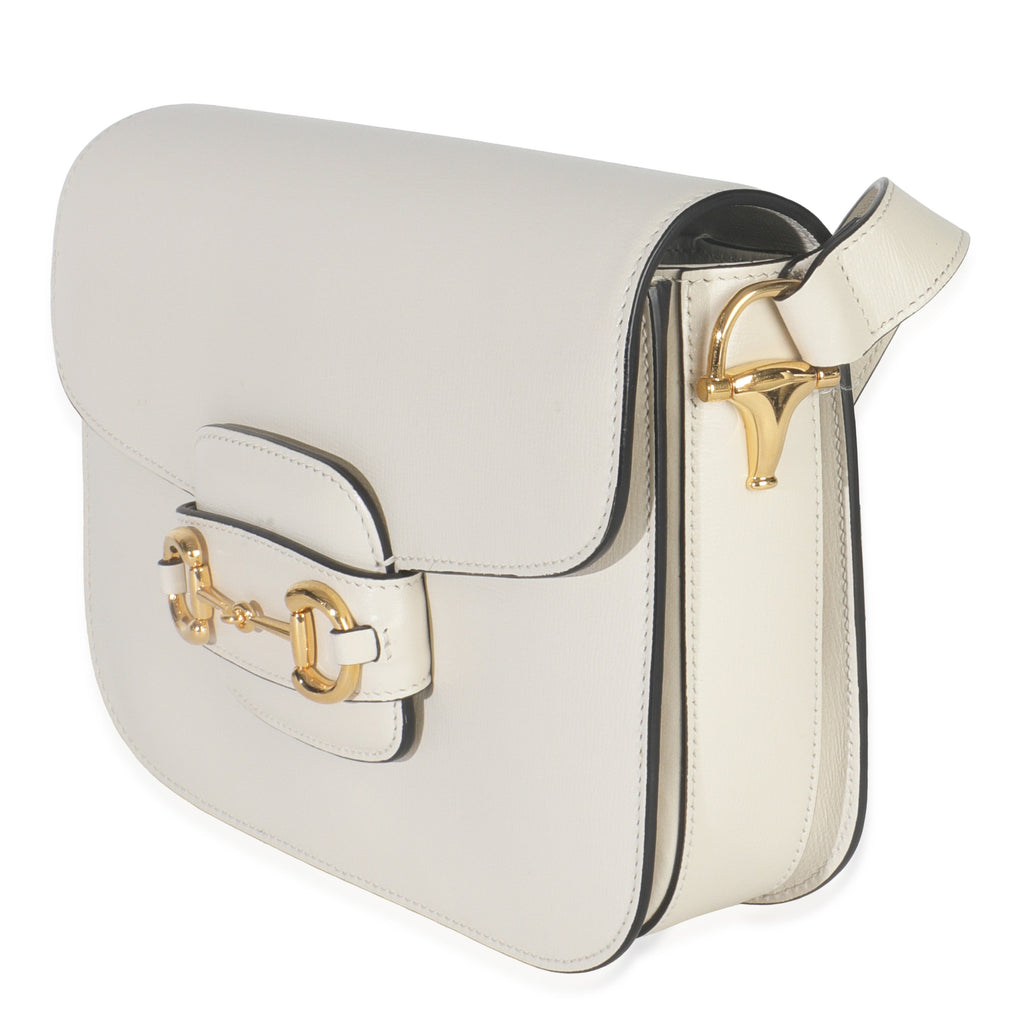 Mystic White Azalea Calfskin Horsebit Small 1955 Shoulder Bag