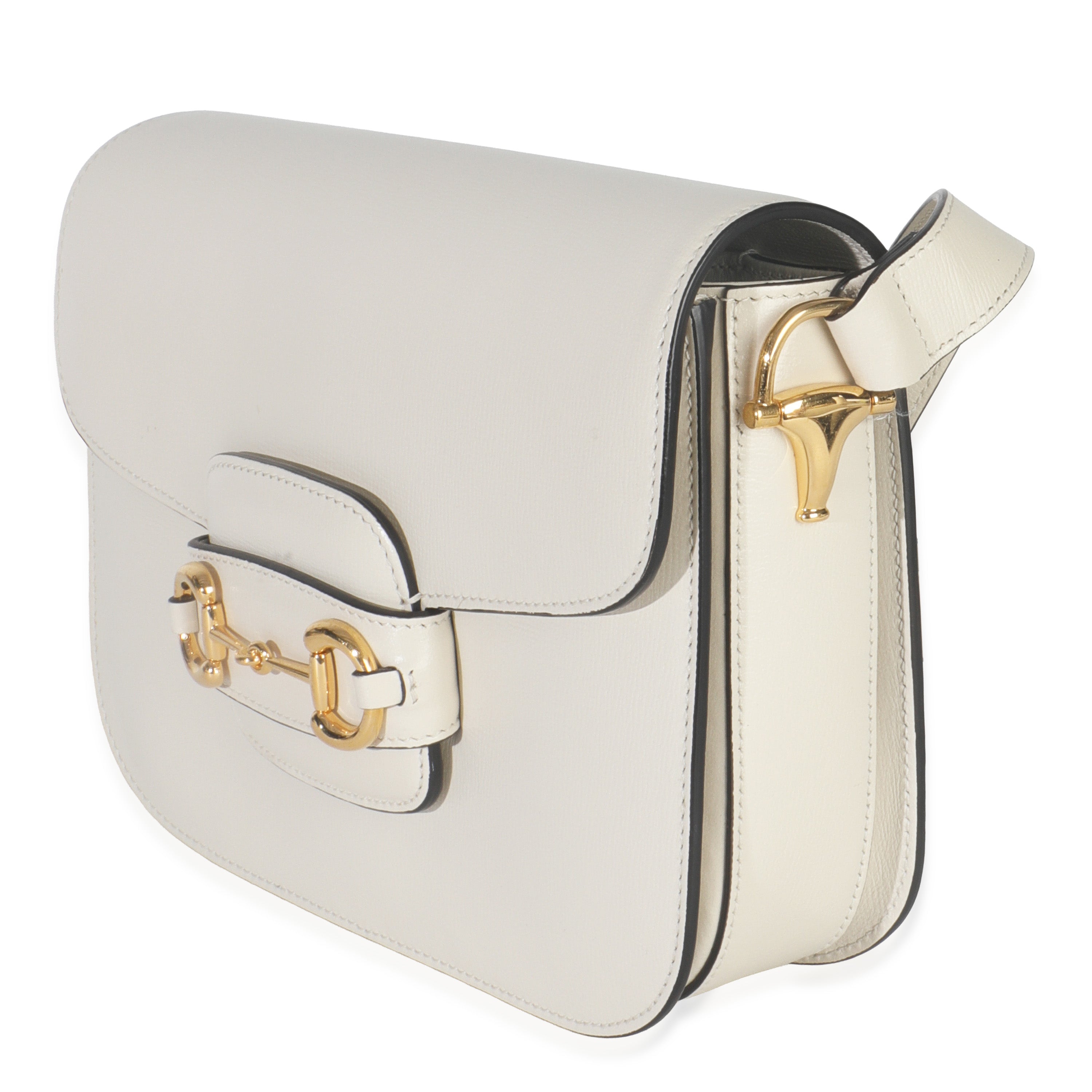 Mystic White Azalea Calfskin Horsebit Small 1955 Shoulder Bag