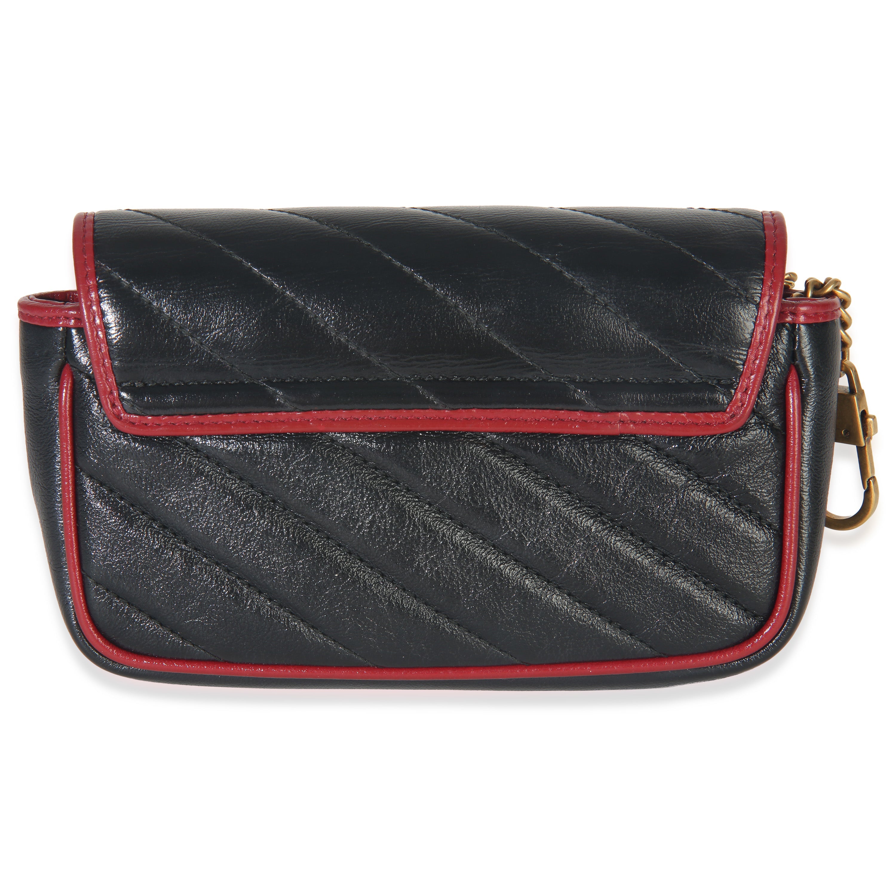 Black Matelasse Calfskin Torchon Super Mini Marmont Bag