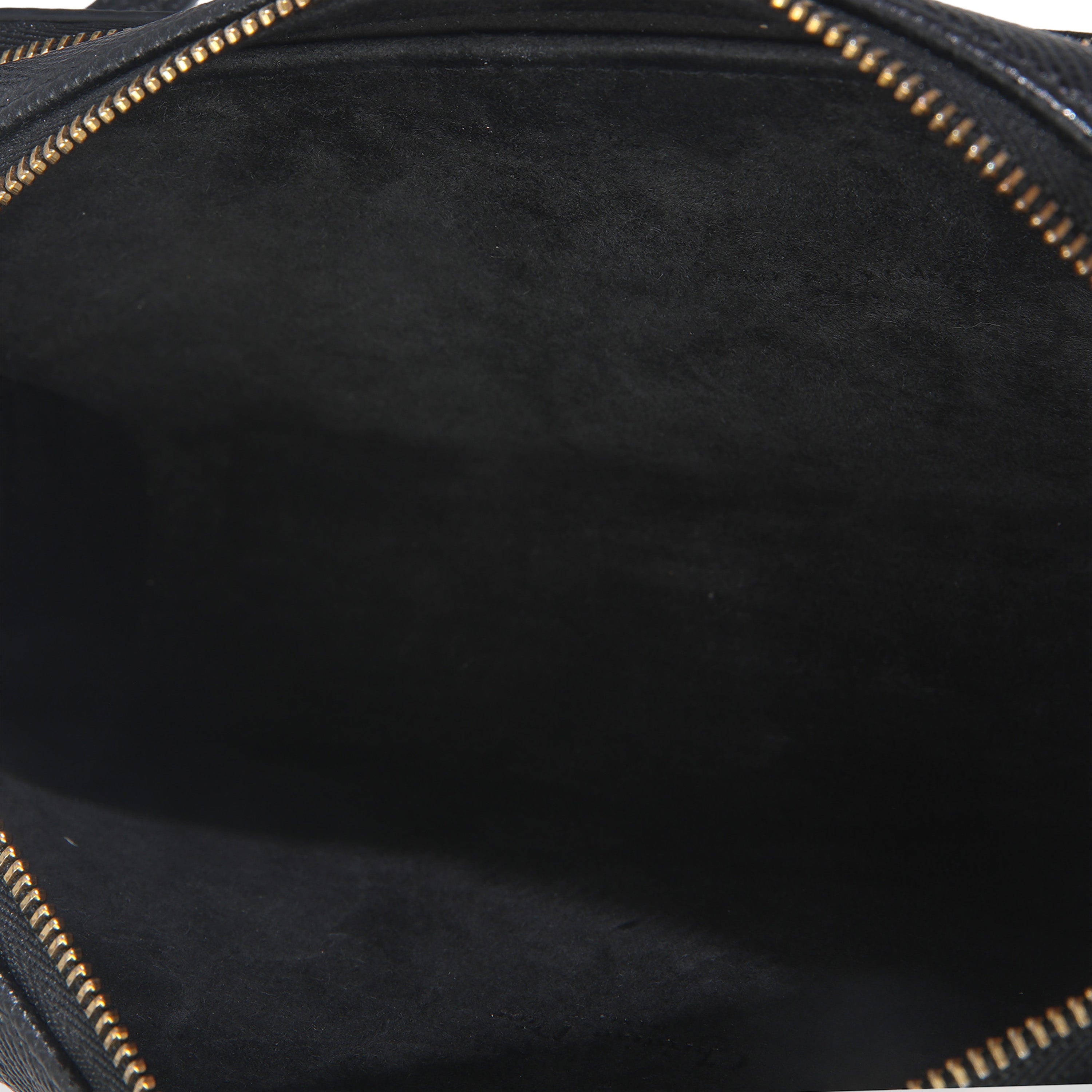 Black Grained Calfskin Caro Double Pouch