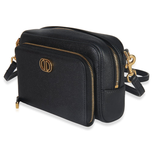 Black Grained Calfskin Caro Double Pouch