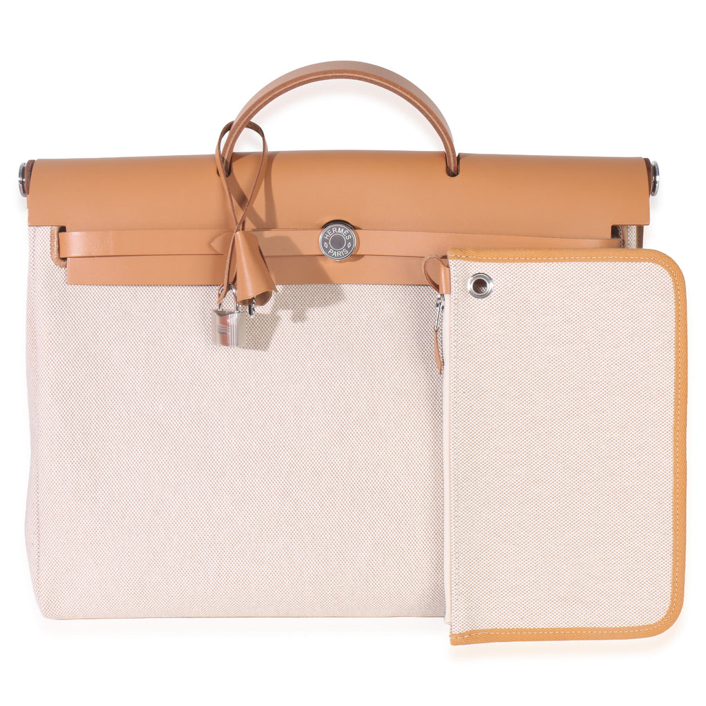 Ecru Beige Naturel Sable Toile Criss Viking Herbag Messenger 39 PHW