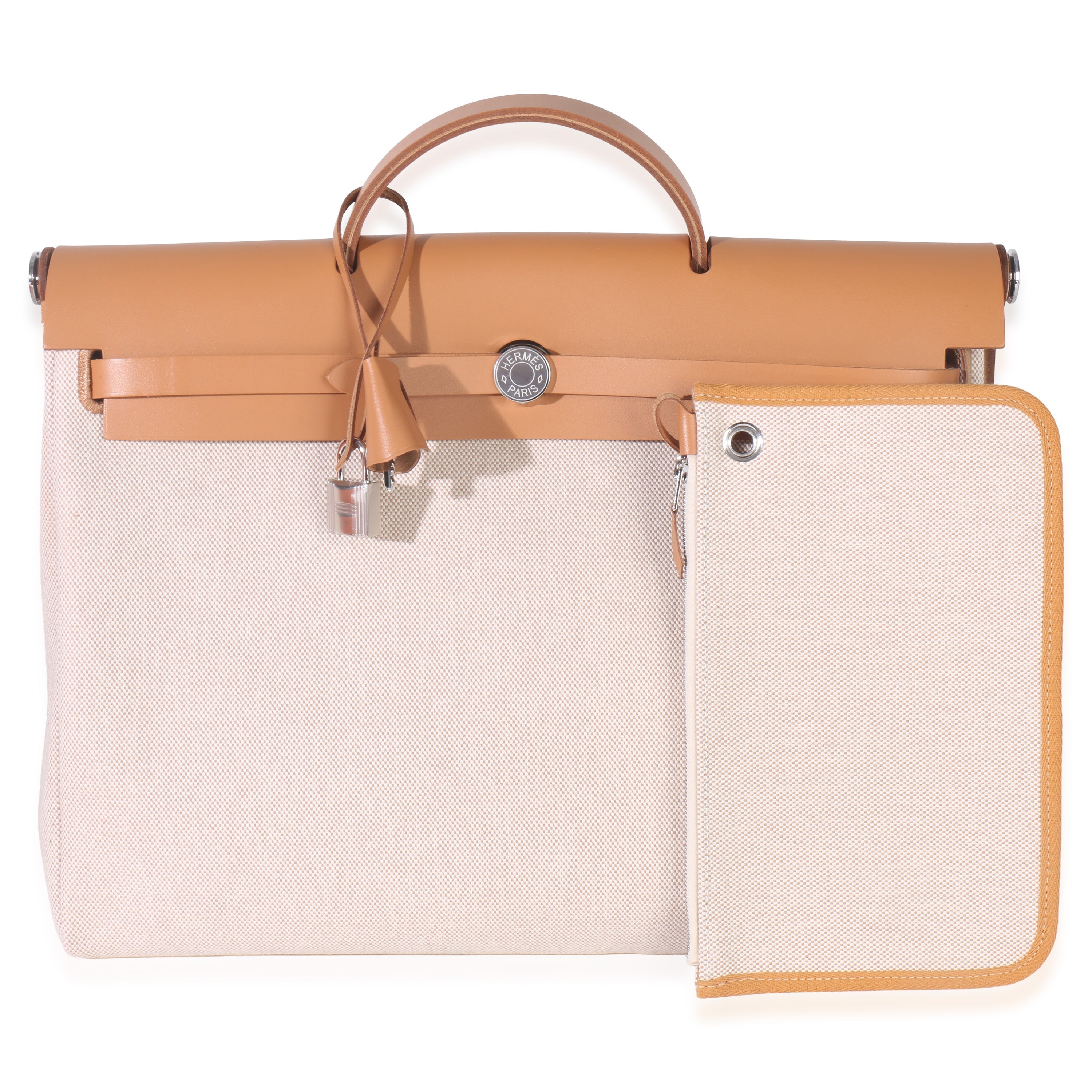 Ecru Beige Naturel Sable Toile Criss Viking Herbag Messenger 39 PHW
