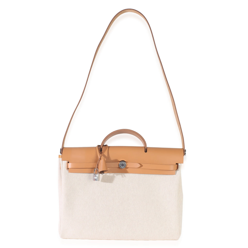 Ecru Beige Naturel Sable Toile Criss Viking Herbag Messenger 39 PHW