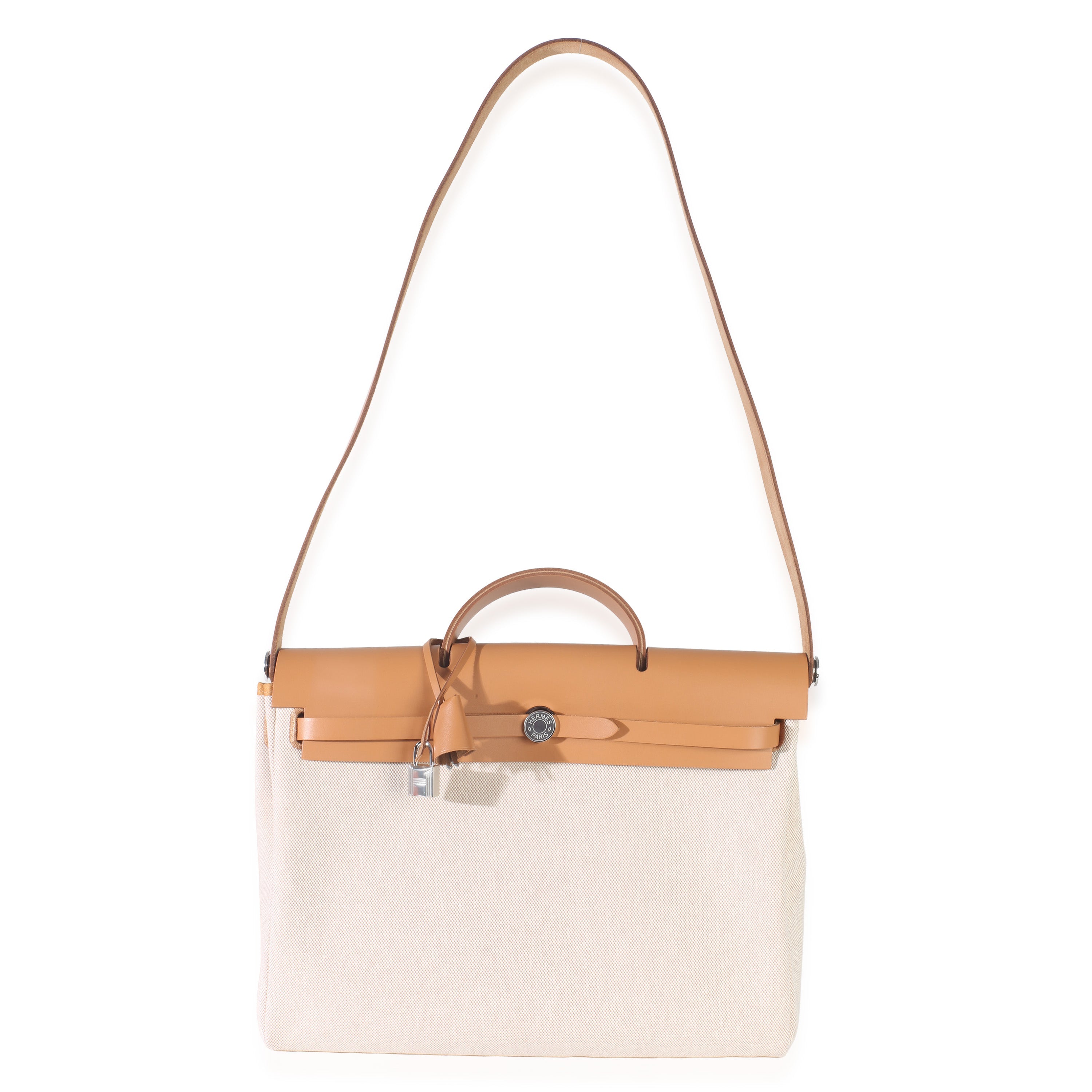 Ecru Beige Naturel Sable Toile Criss Viking Herbag Messenger 39 PHW
