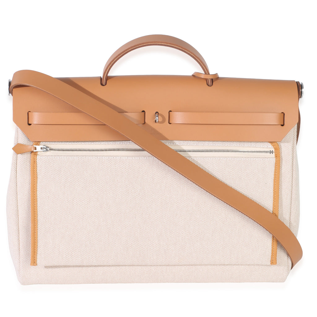 Ecru Beige Naturel Sable Toile Criss Viking Herbag Messenger 39 PHW