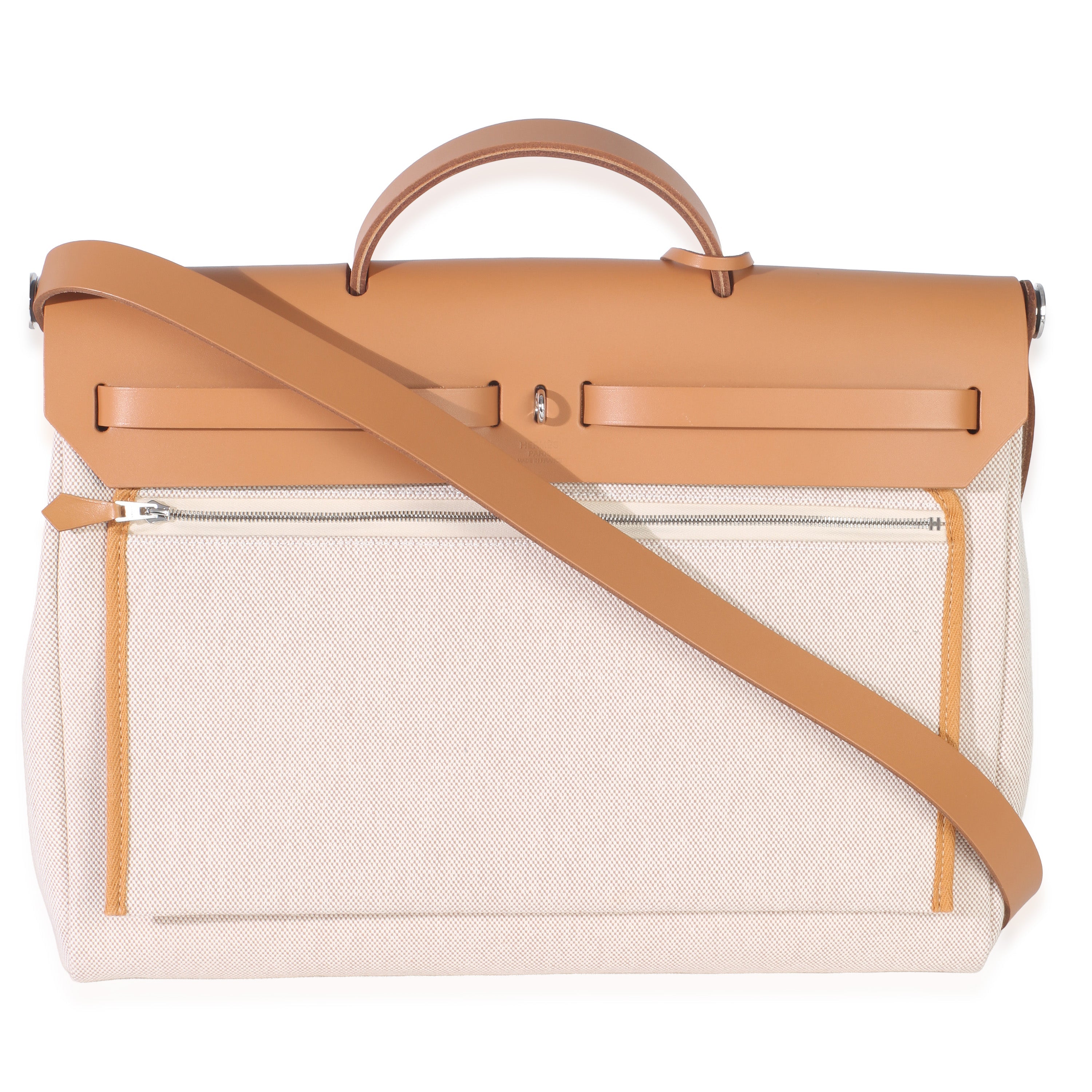 Ecru Beige Naturel Sable Toile Criss Viking Herbag Messenger 39 PHW