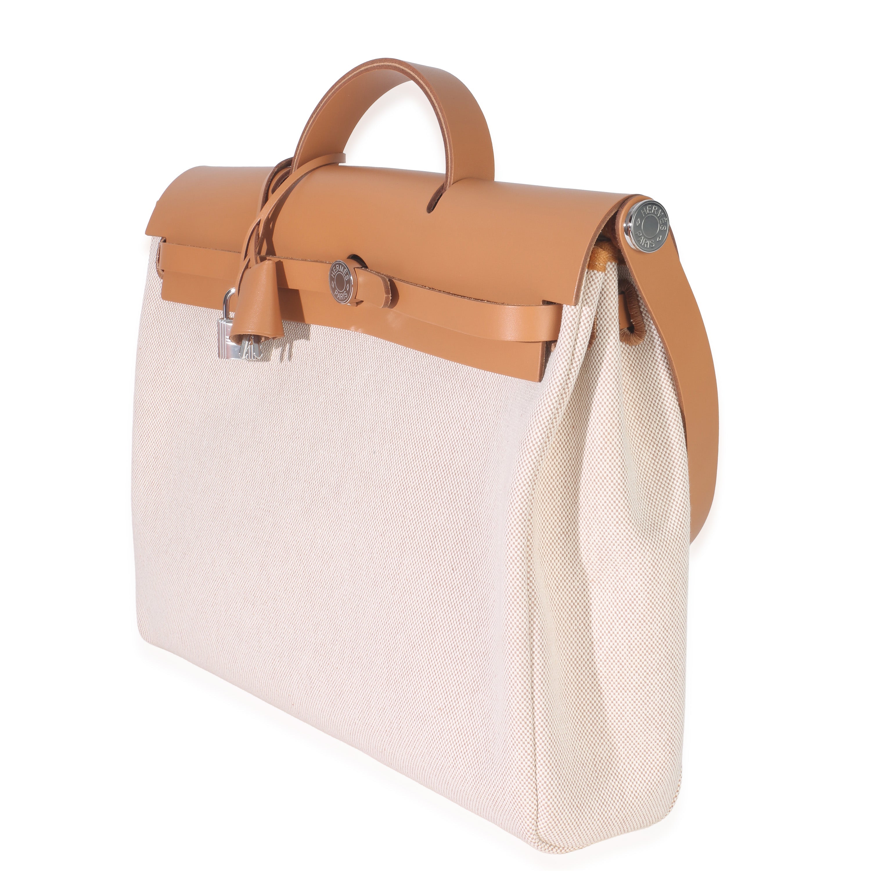 Ecru Beige Naturel Sable Toile Criss Viking Herbag Messenger 39 PHW