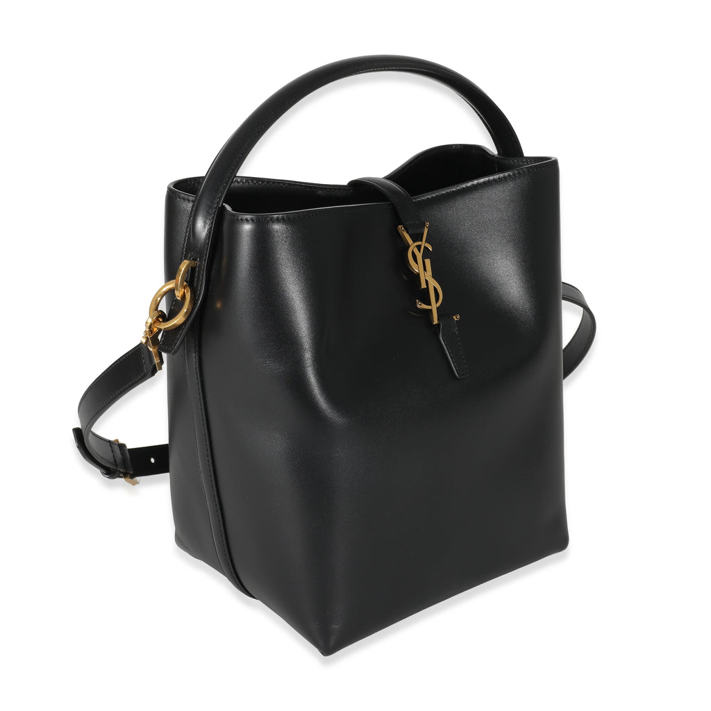 Black Shiny Calfskin Small Le 37 Bucket Bag