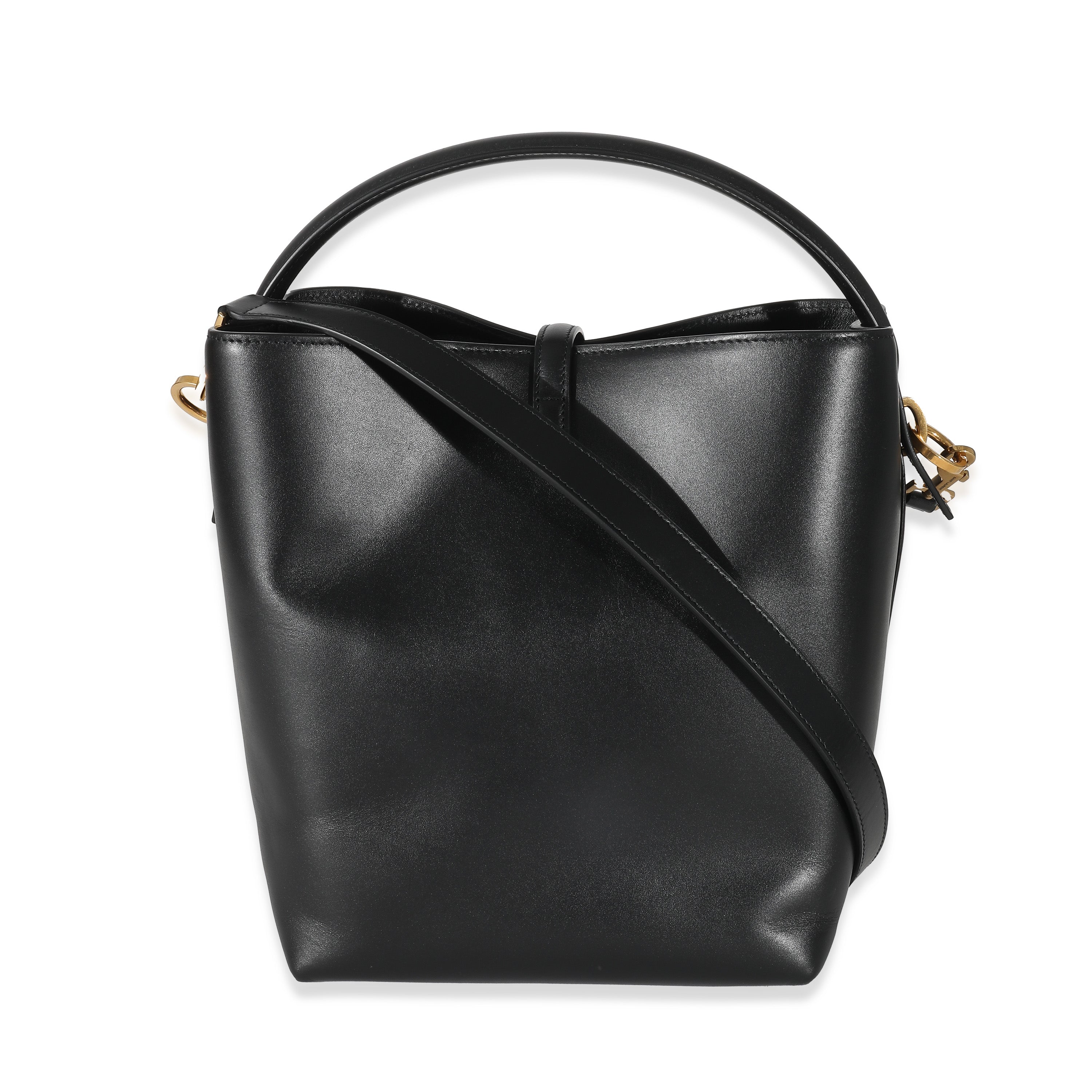 Black Shiny Calfskin Small Le 37 Bucket Bag