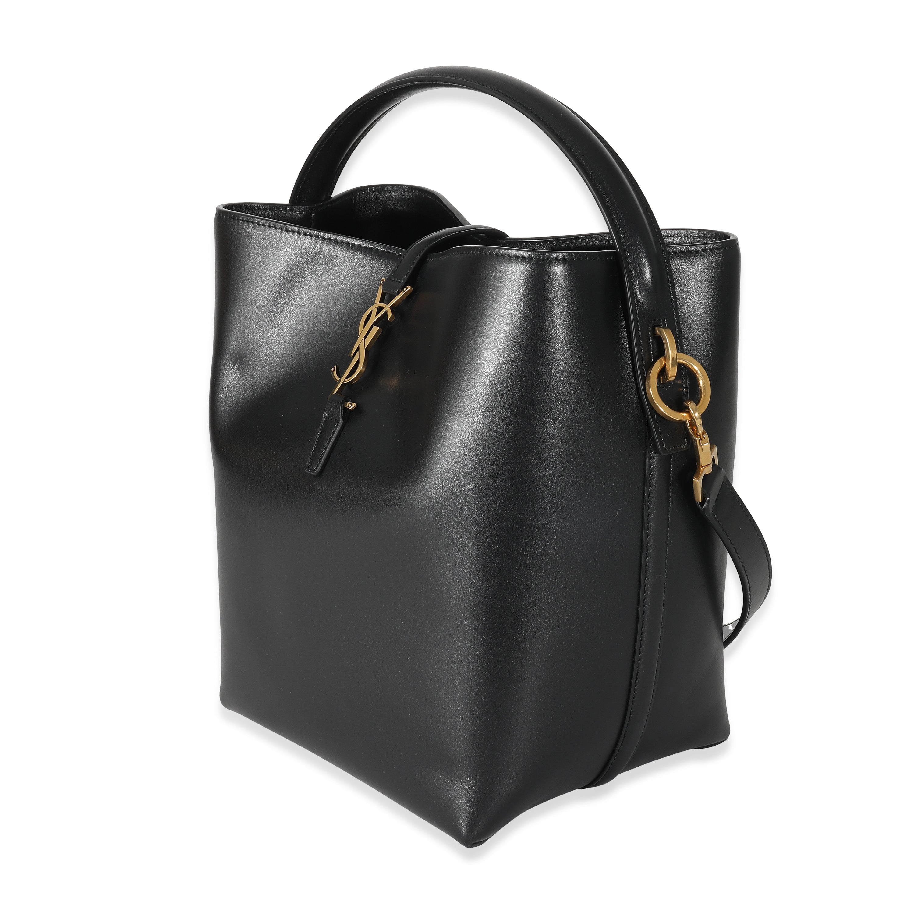 Black Shiny Calfskin Small Le 37 Bucket Bag