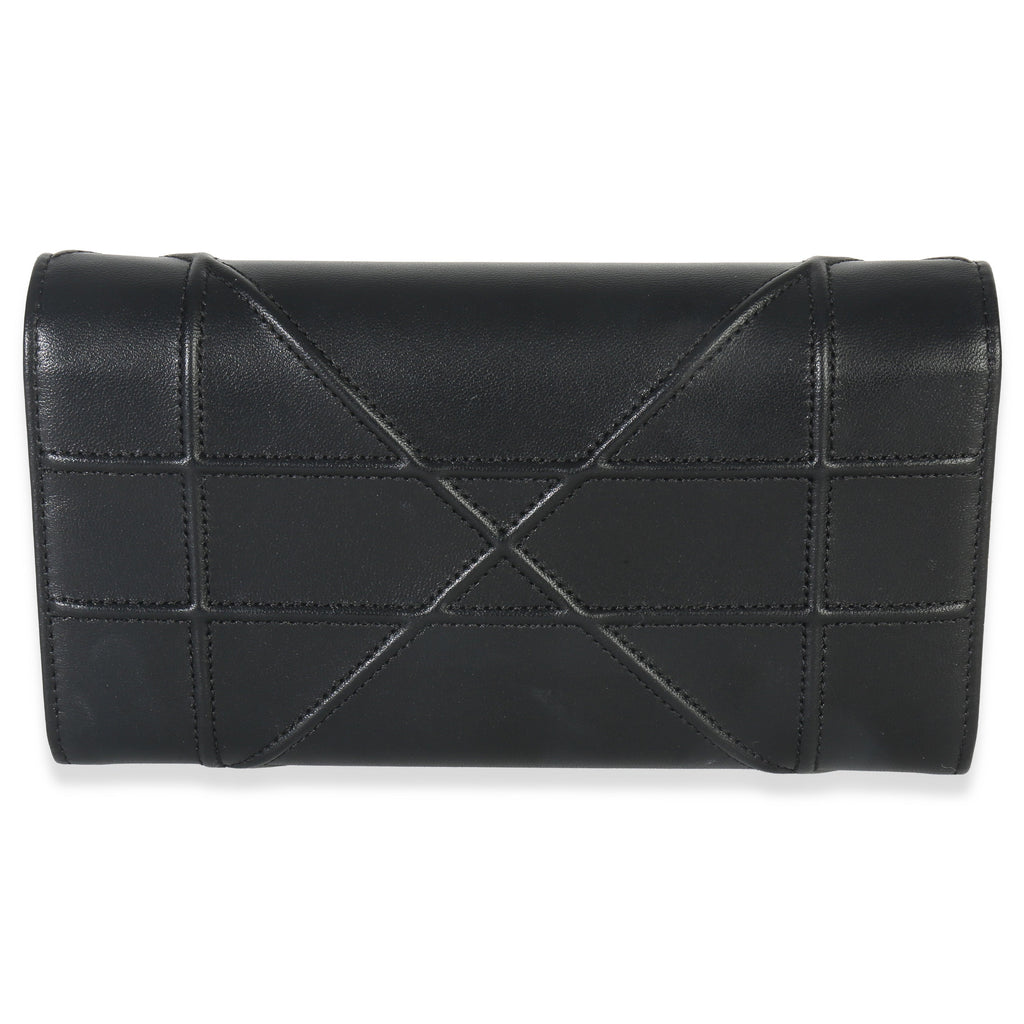 Black Calfskin Diorama Croisiere Chain Wallet
