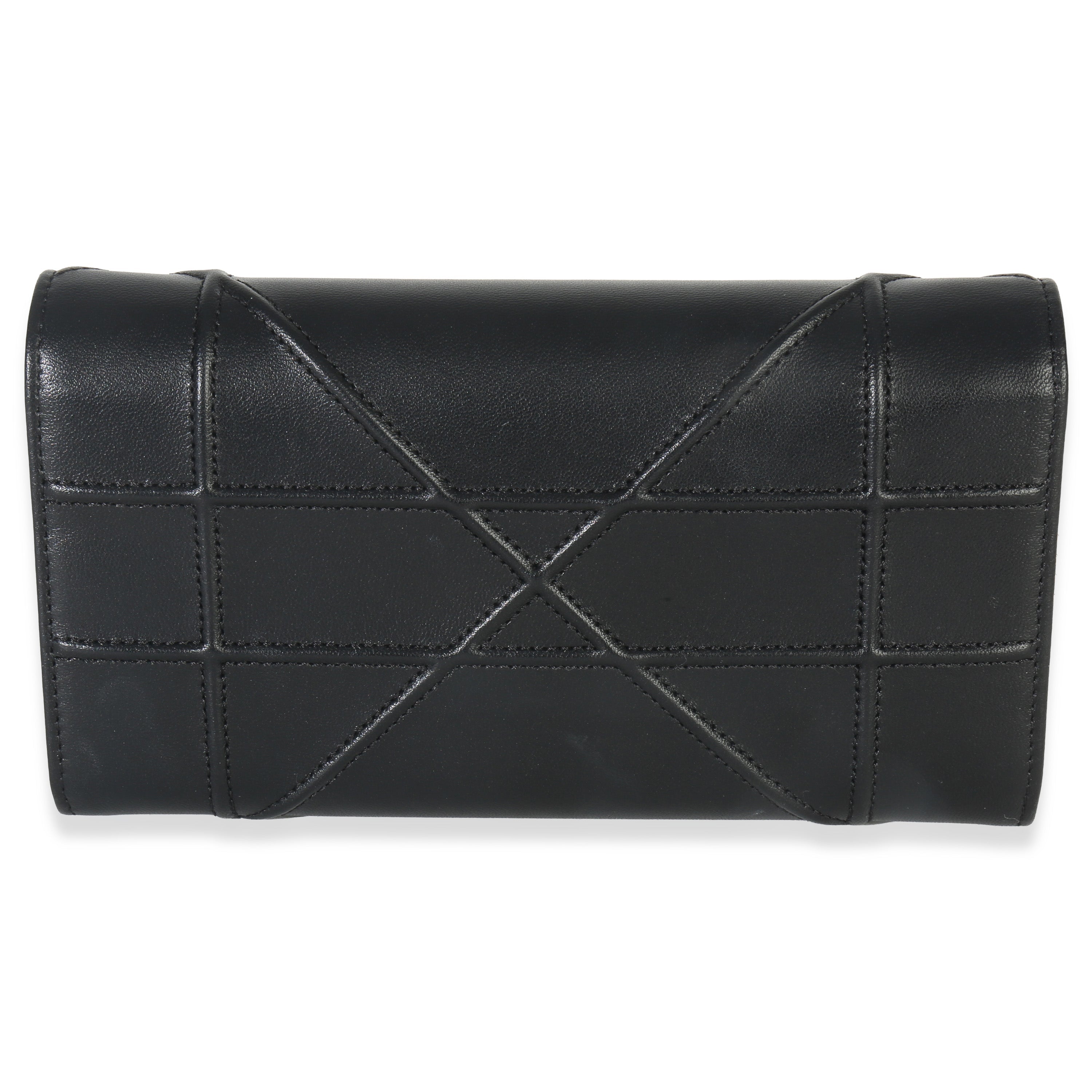 Black Calfskin Diorama Croisiere Chain Wallet