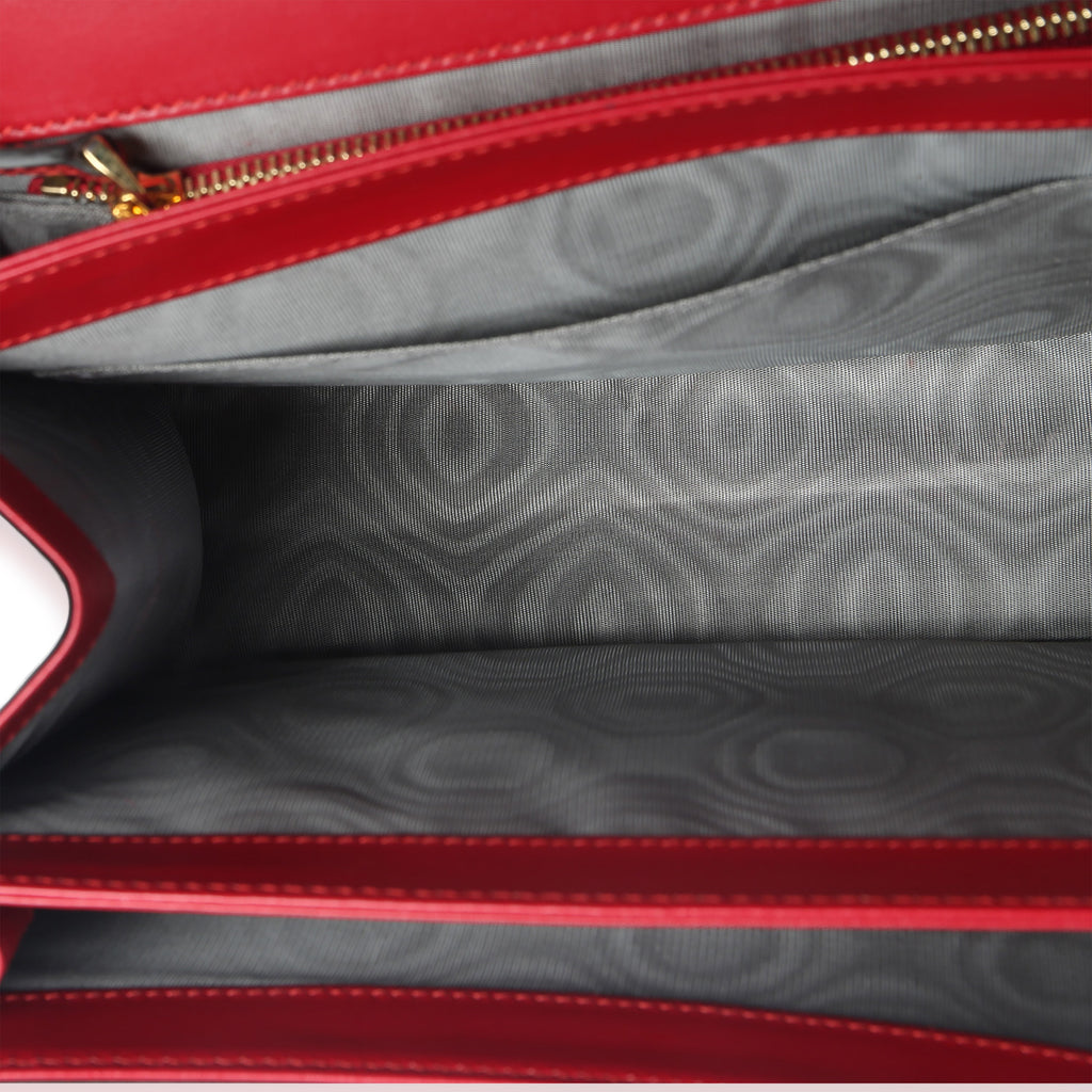 Red Smooth Calfskin Small Zumi Shoulder Flap Bag
