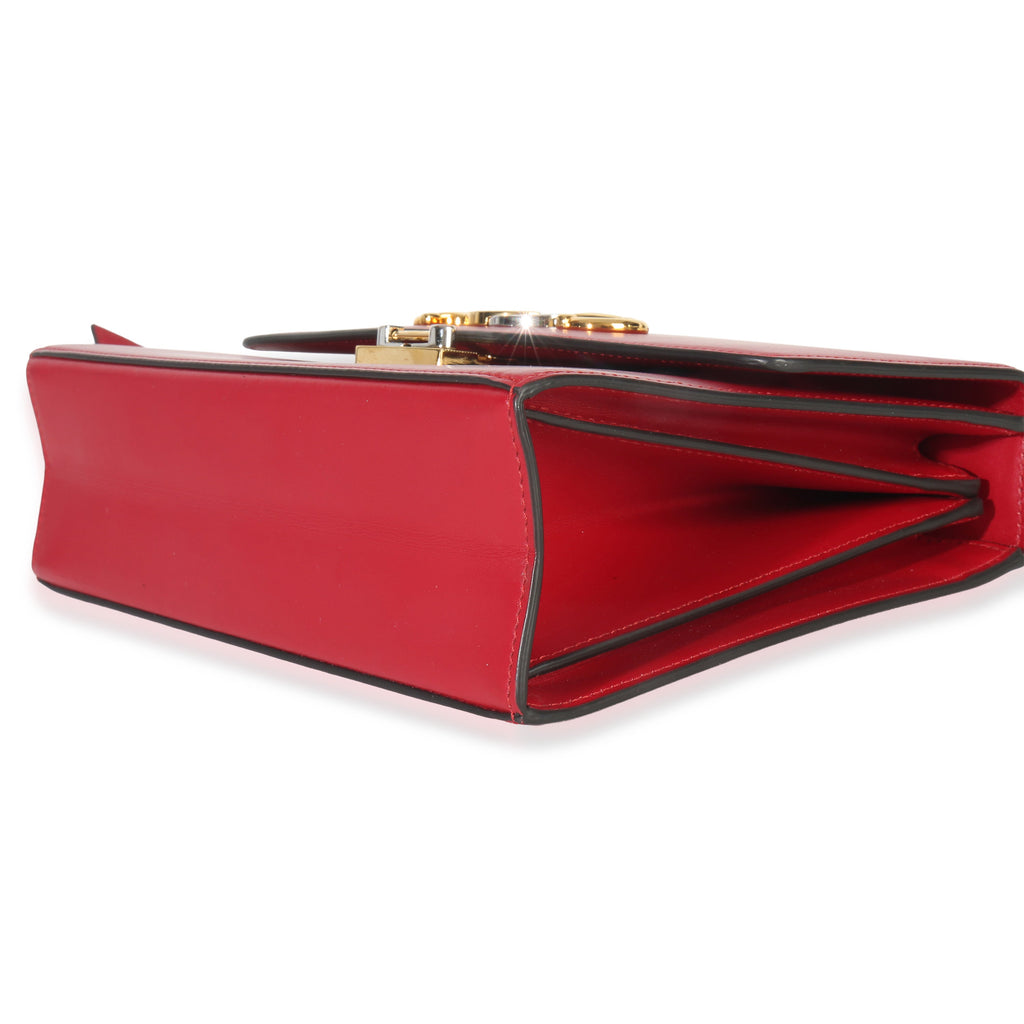 Red Smooth Calfskin Small Zumi Shoulder Flap Bag