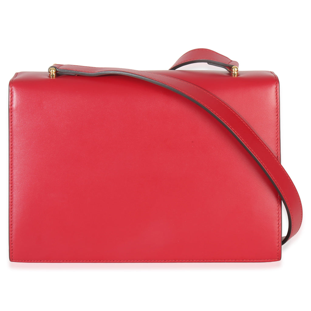 Red Smooth Calfskin Small Zumi Shoulder Flap Bag