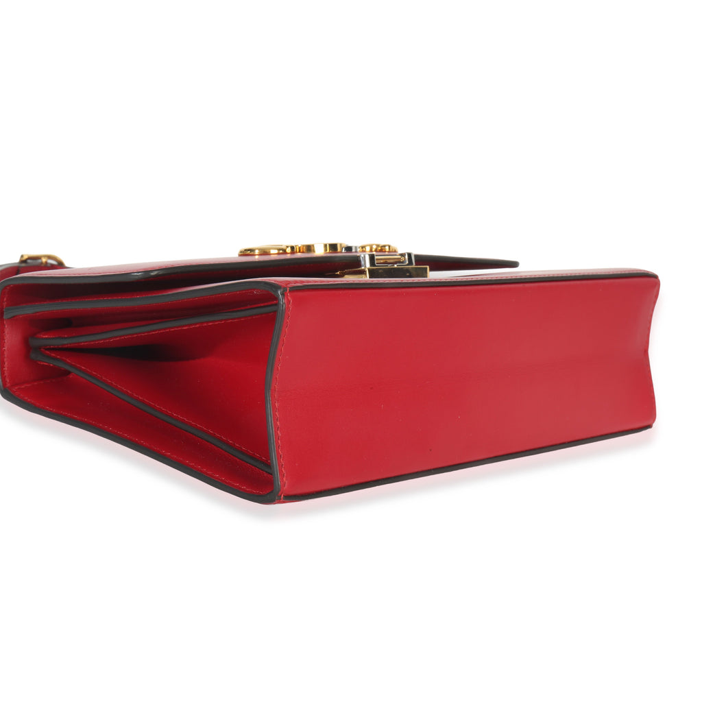 Red Smooth Calfskin Small Zumi Shoulder Flap Bag