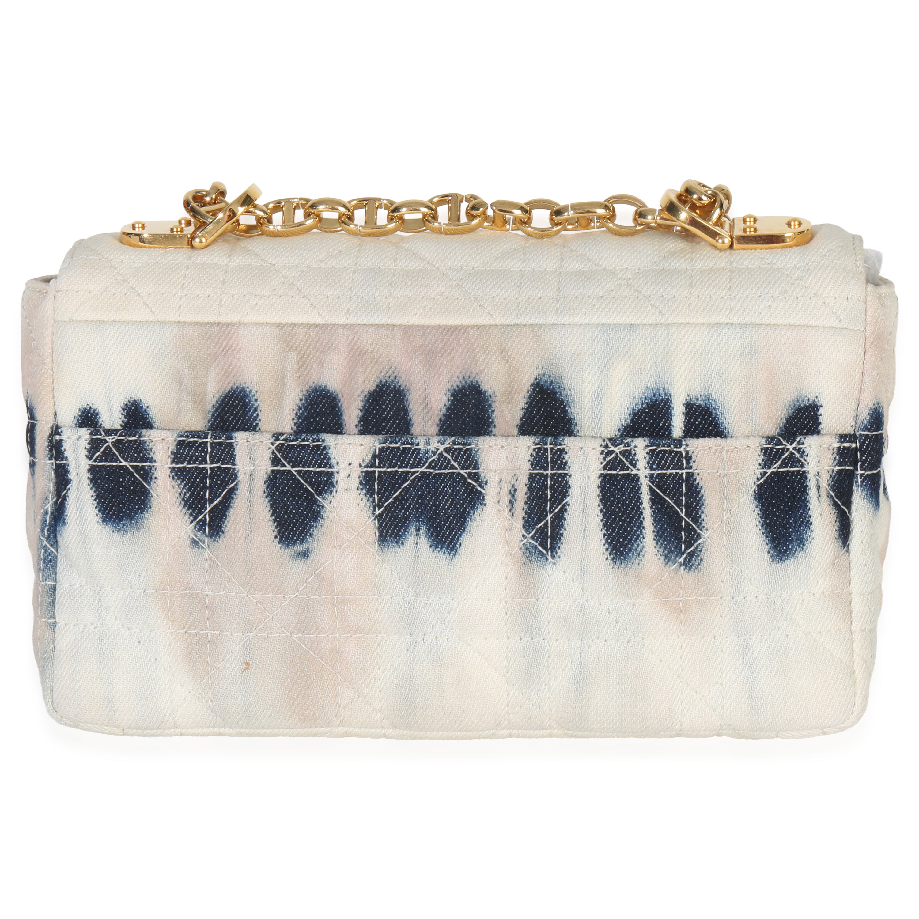 Multicolor Tie Dye Denim Cannage Small Caro Chain Bag