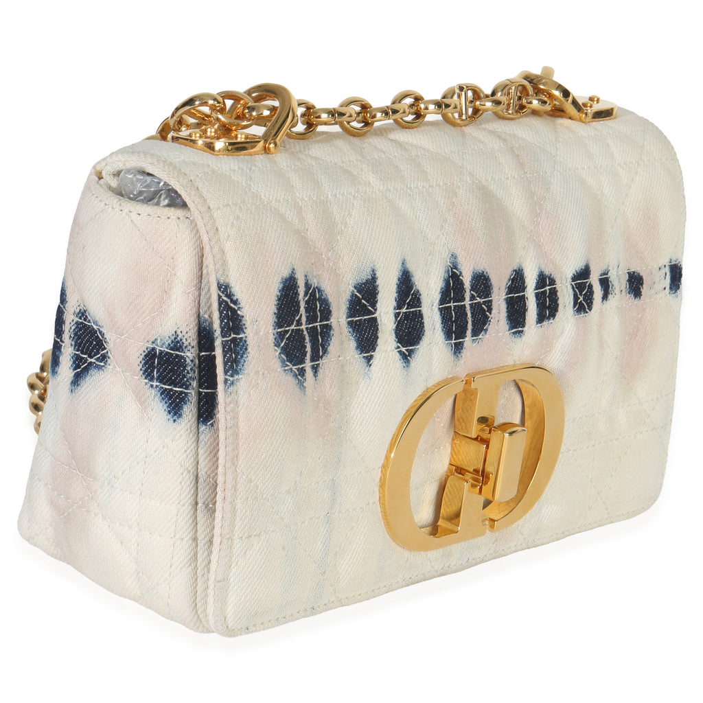 Multicolor Tie Dye Denim Cannage Small Caro Chain Bag