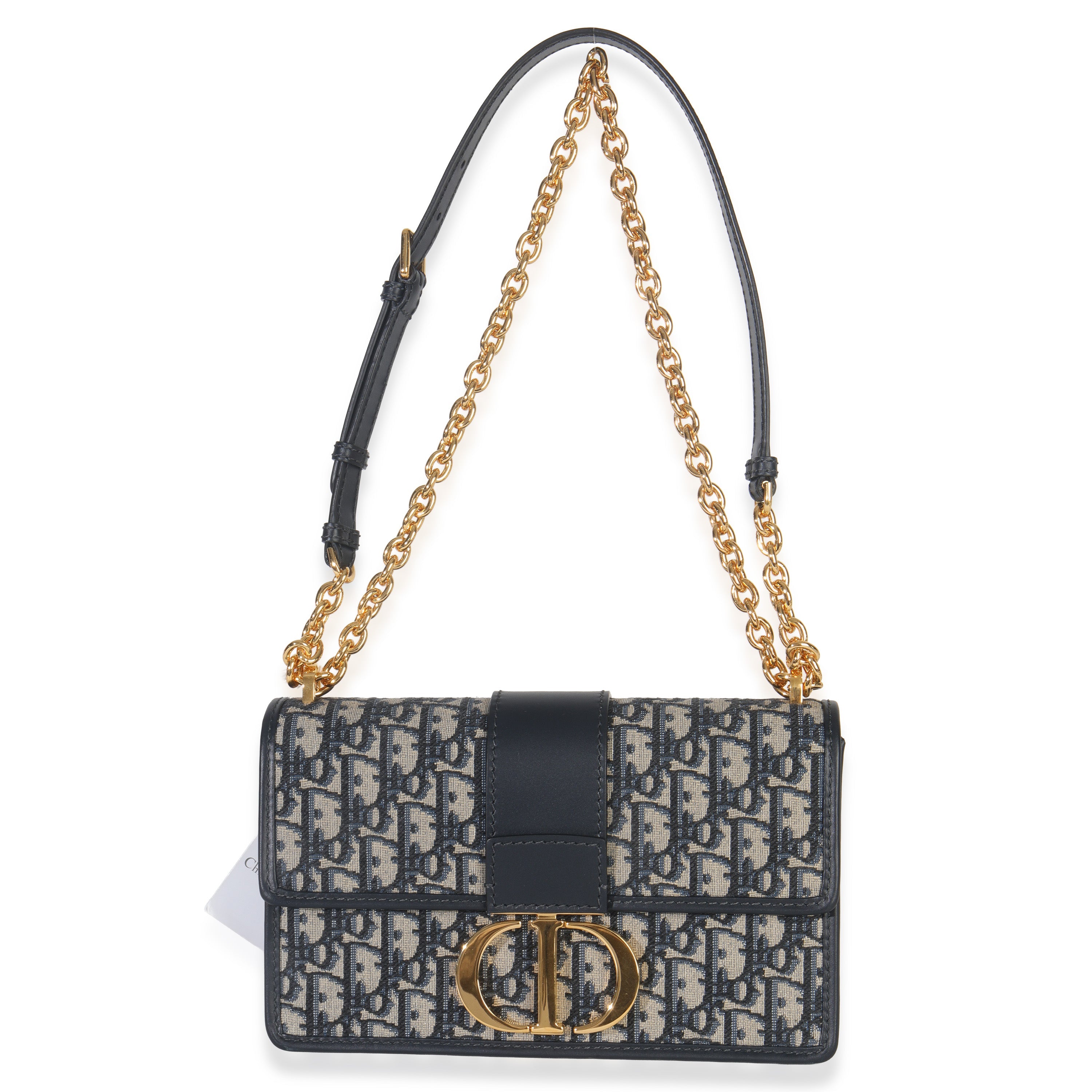 Blue Oblique Dior 30 Montaigne Chain Bag
