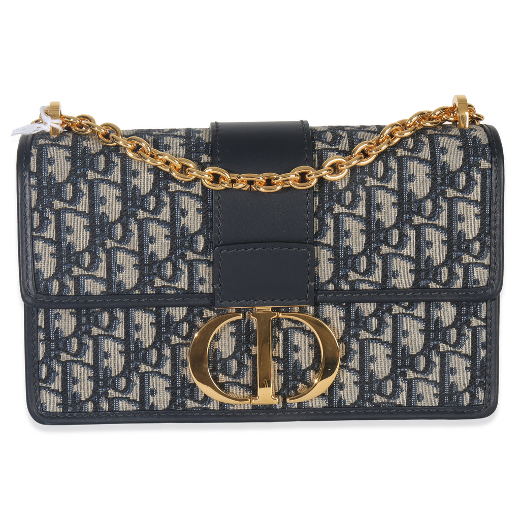 Blue Oblique Dior 30 Montaigne Chain Bag