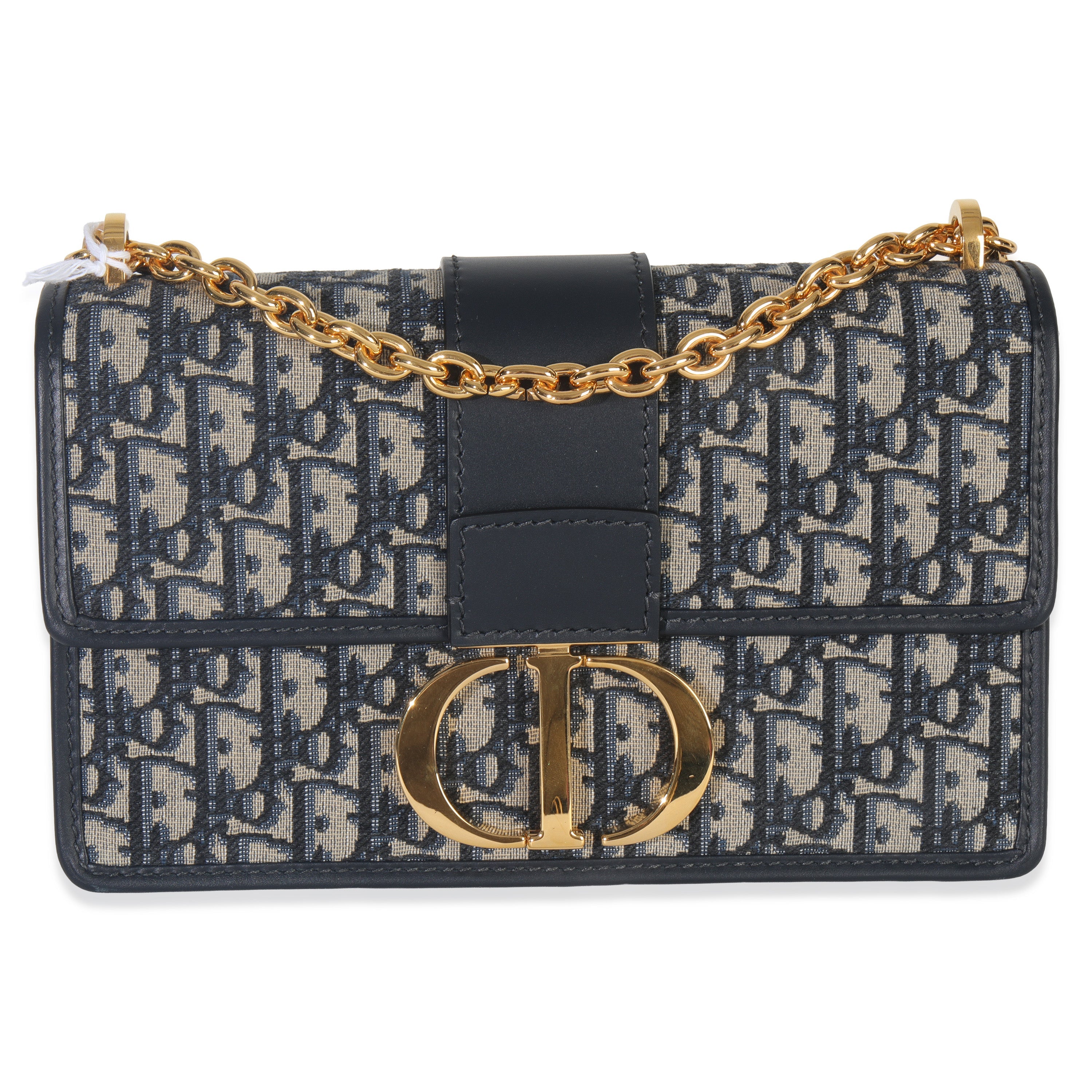 Blue Oblique Dior 30 Montaigne Chain Bag