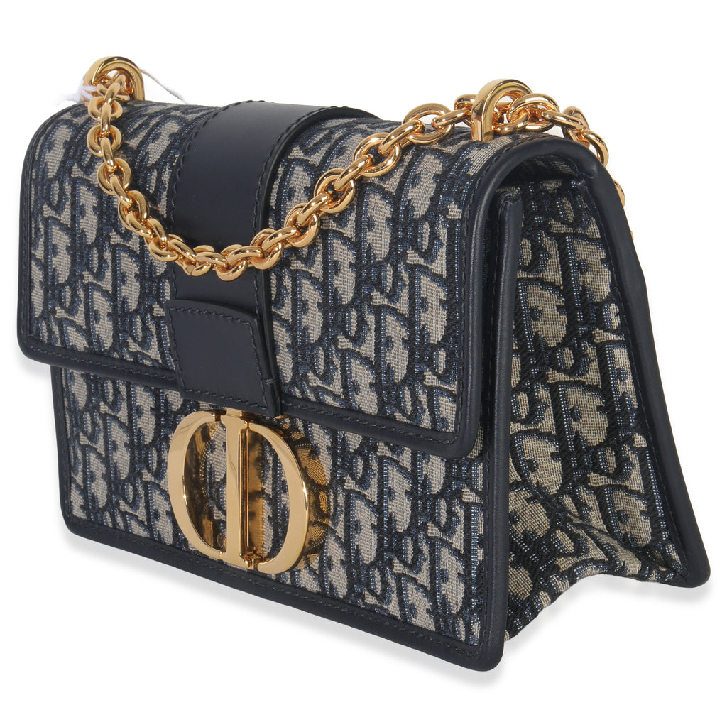 Blue Oblique Dior 30 Montaigne Chain Bag