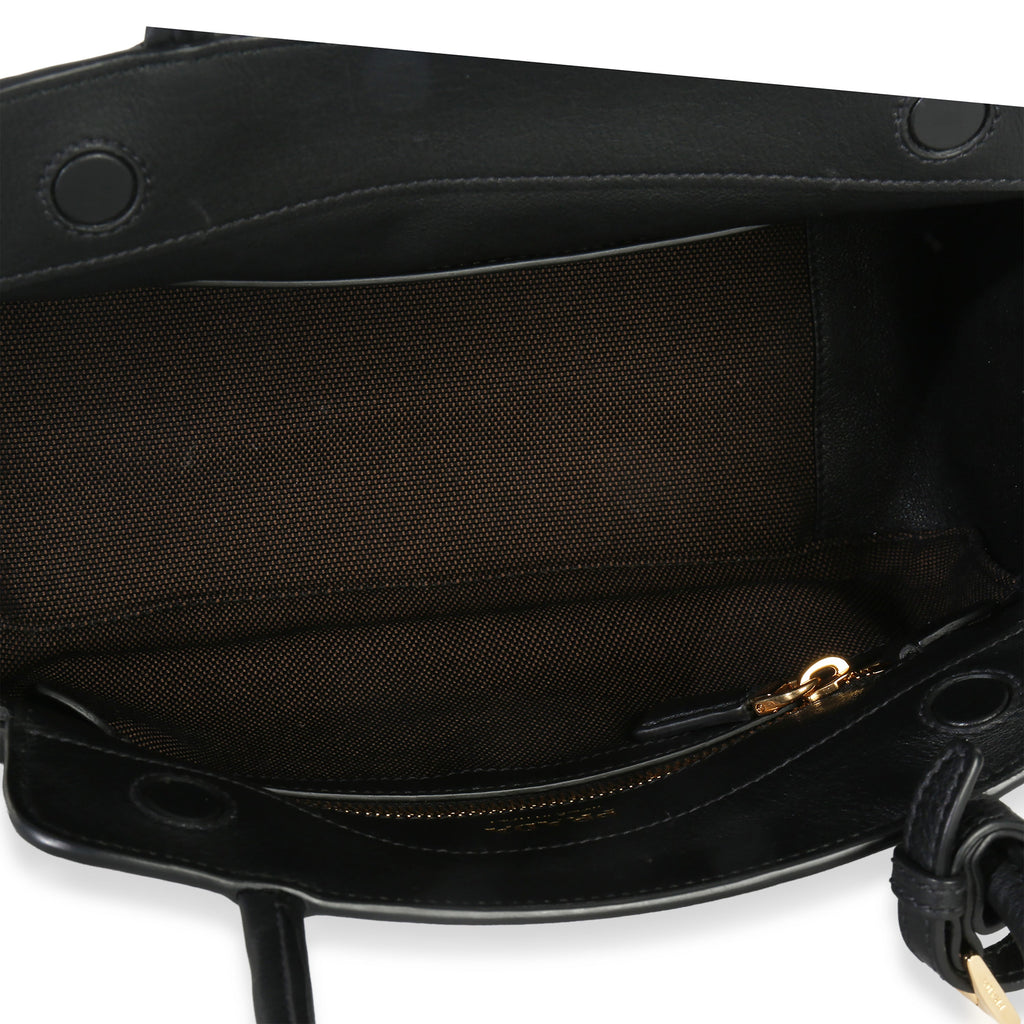Black Soft Grain Calfskin Medium Tote