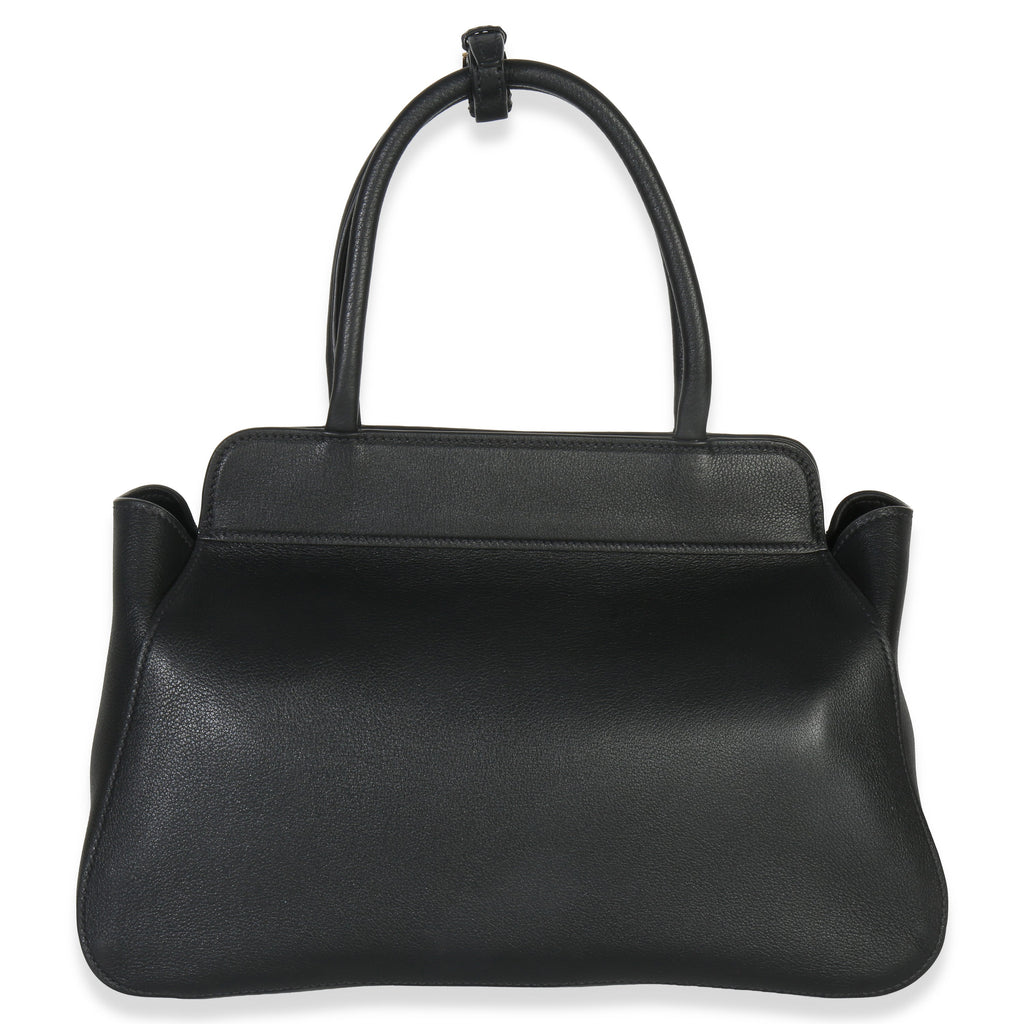 Black Soft Grain Calfskin Medium Tote