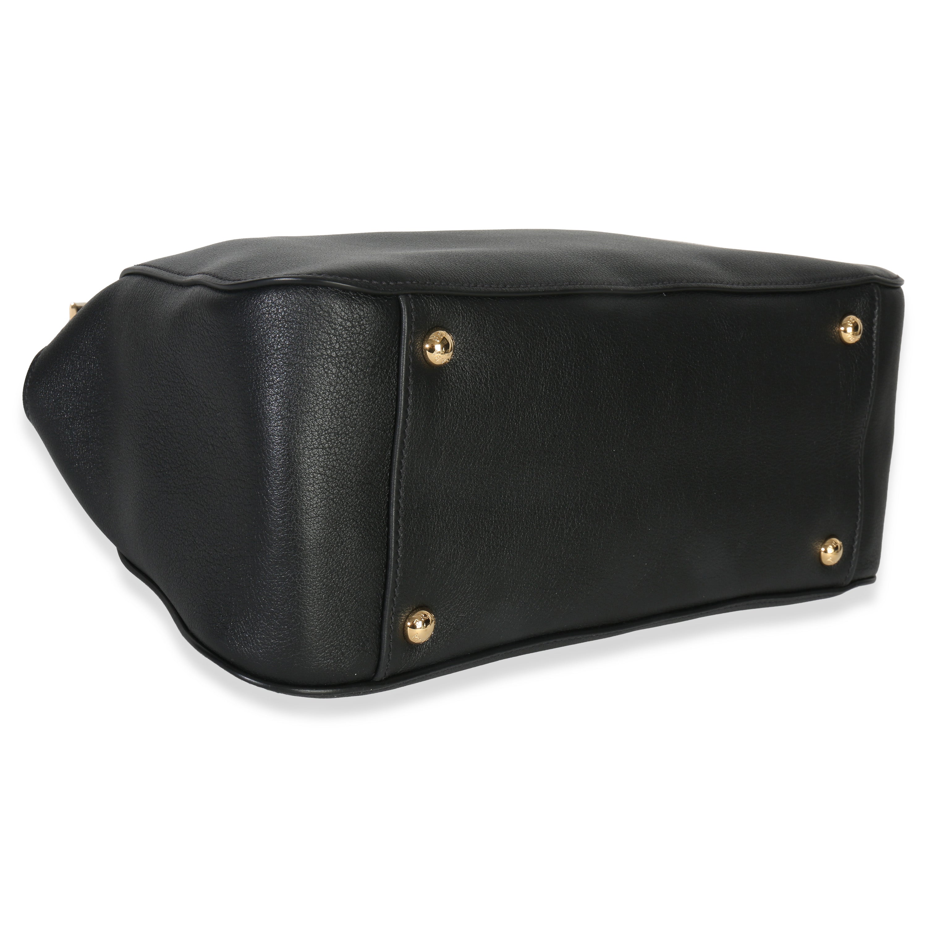 Black Soft Grain Calfskin Medium Tote