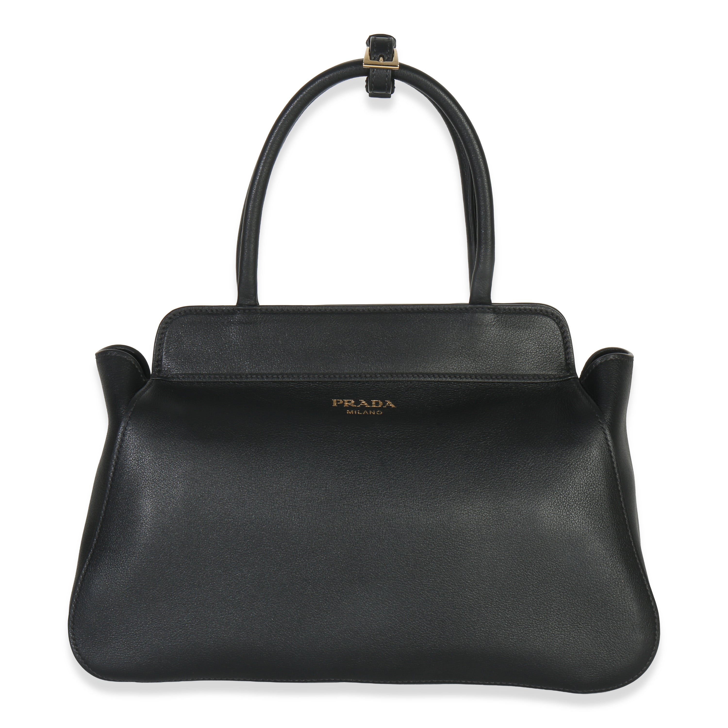 Black Soft Grain Calfskin Medium Tote