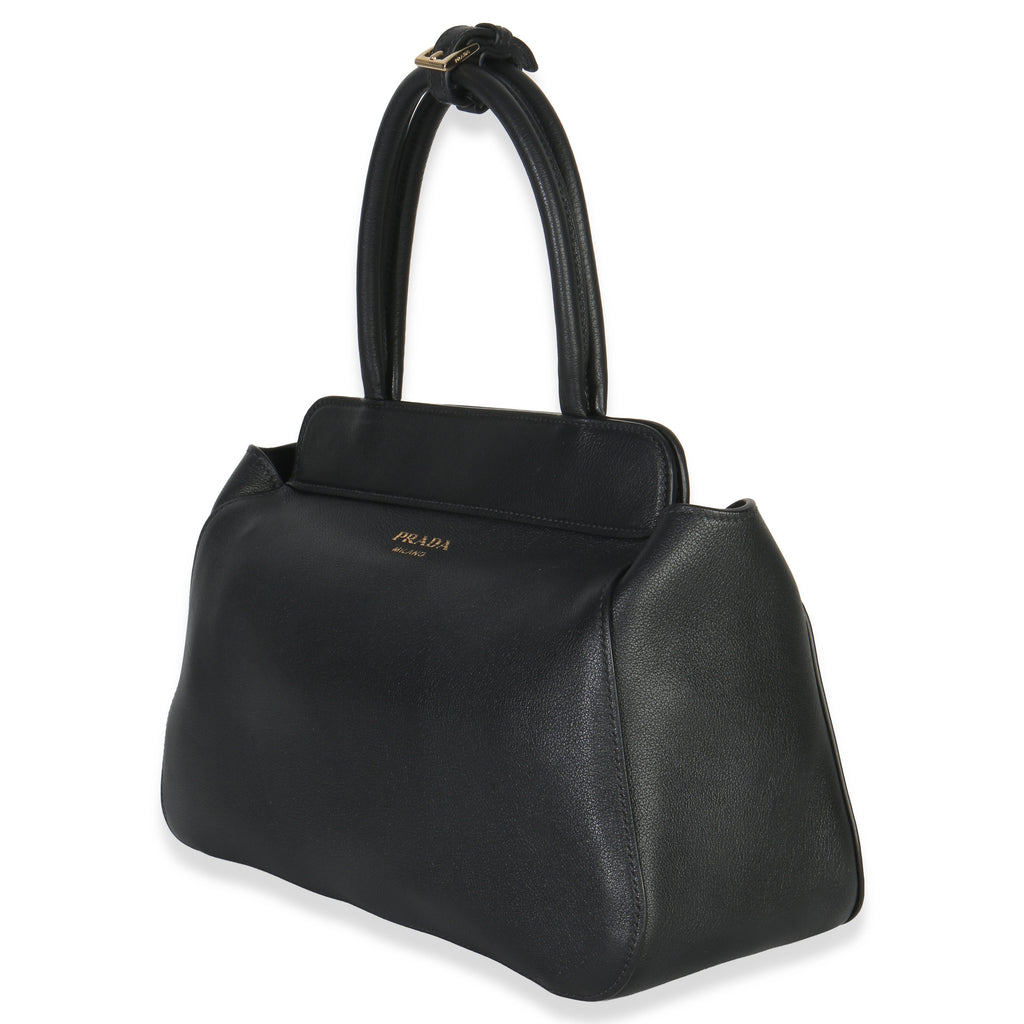 Black Soft Grain Calfskin Medium Tote