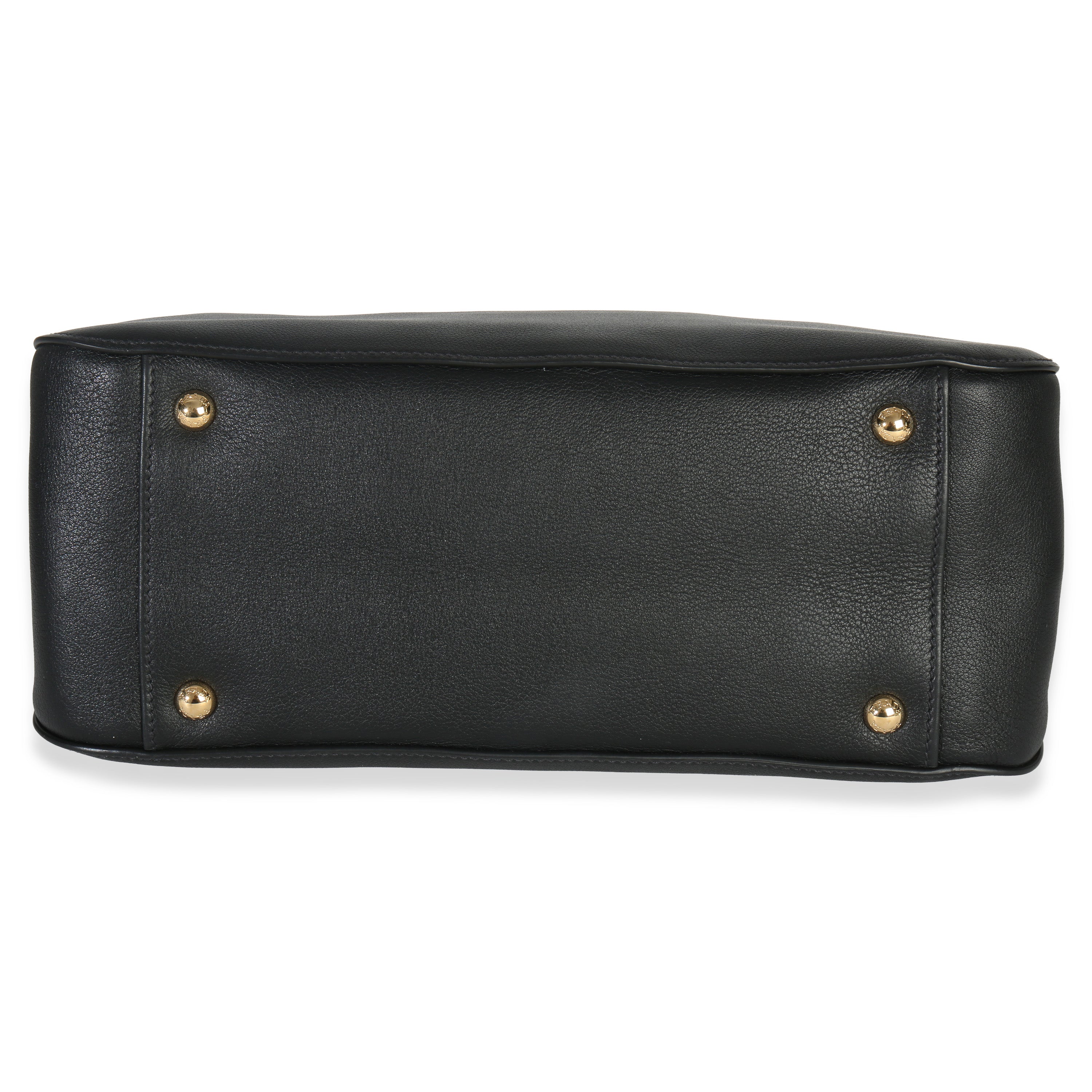 Black Soft Grain Calfskin Medium Tote