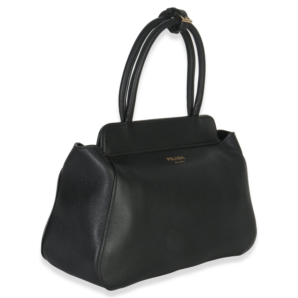 Black Soft Grain Calfskin Medium Tote