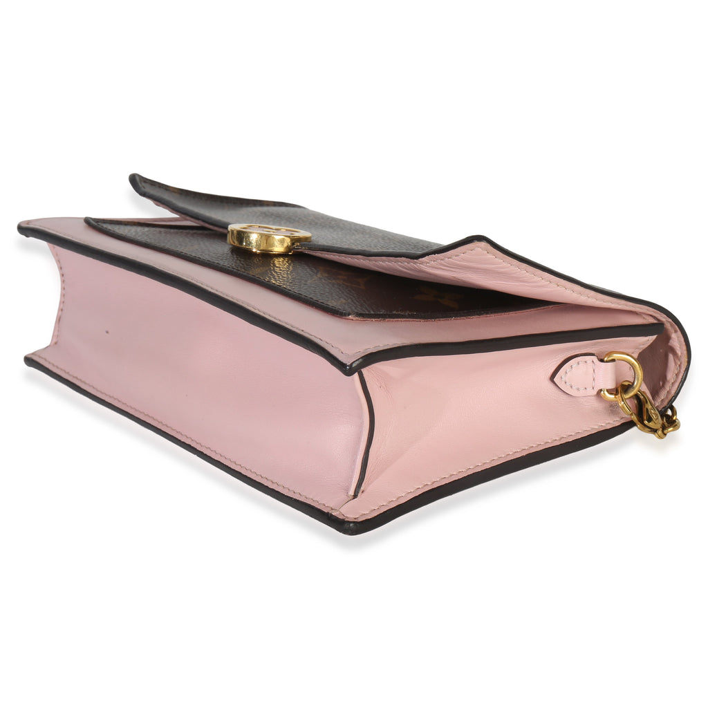 Rose Ballerine Monogram Canvas Flore Chain Wallet