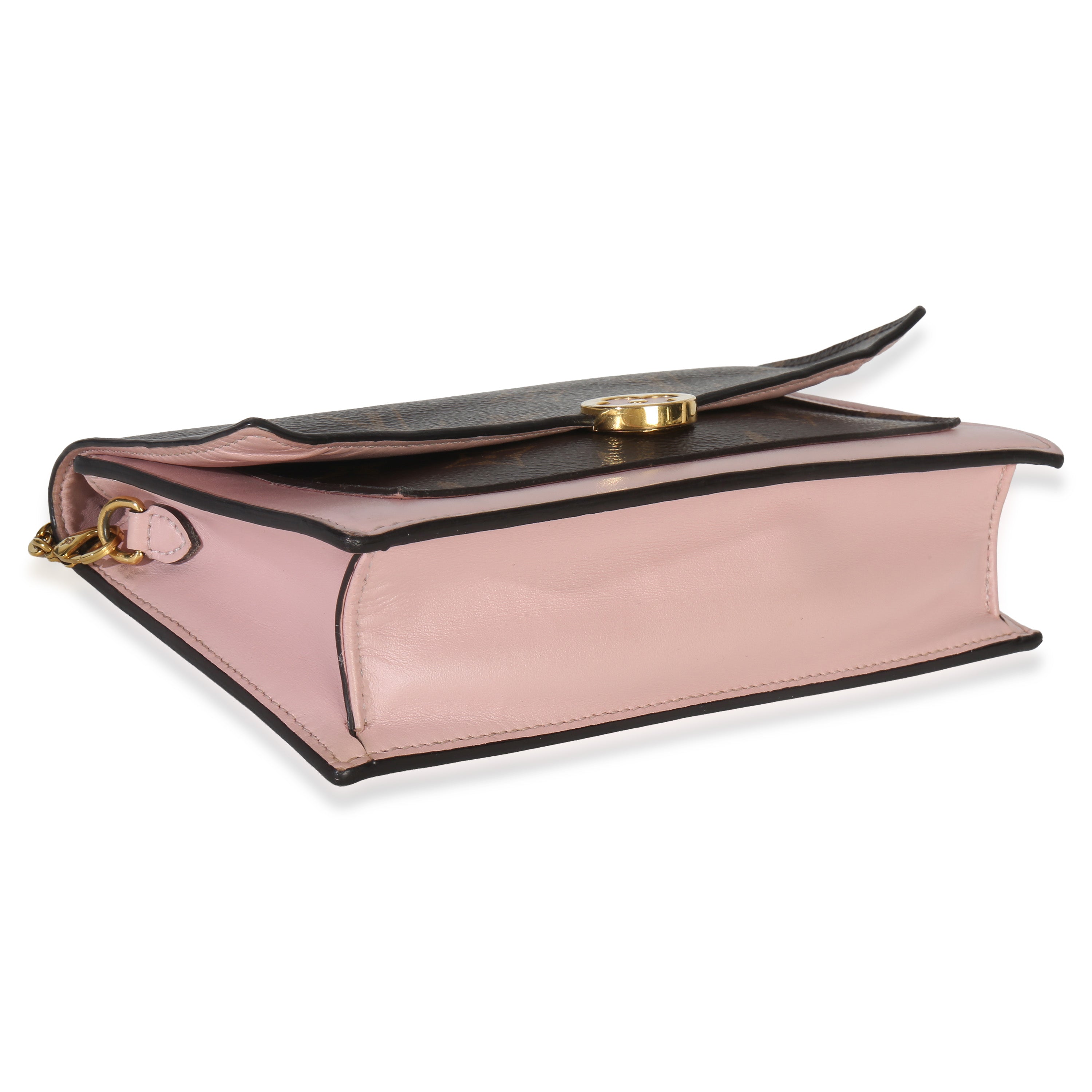 Rose Ballerine Monogram Canvas Flore Chain Wallet