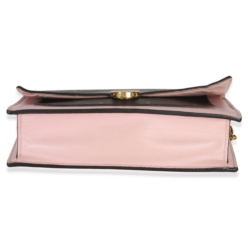 Rose Ballerine Monogram Canvas Flore Chain Wallet