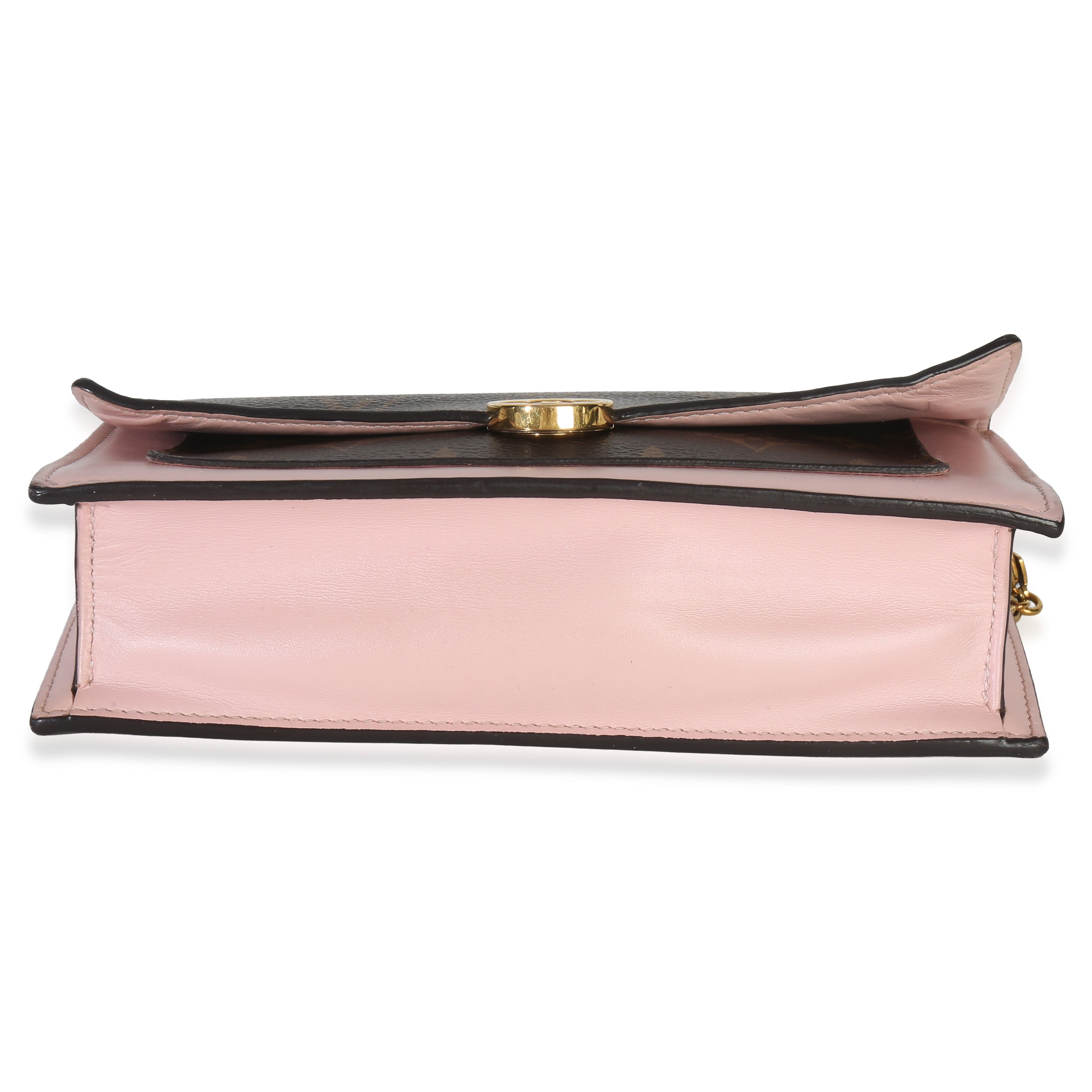 Rose Ballerine Monogram Canvas Flore Chain Wallet