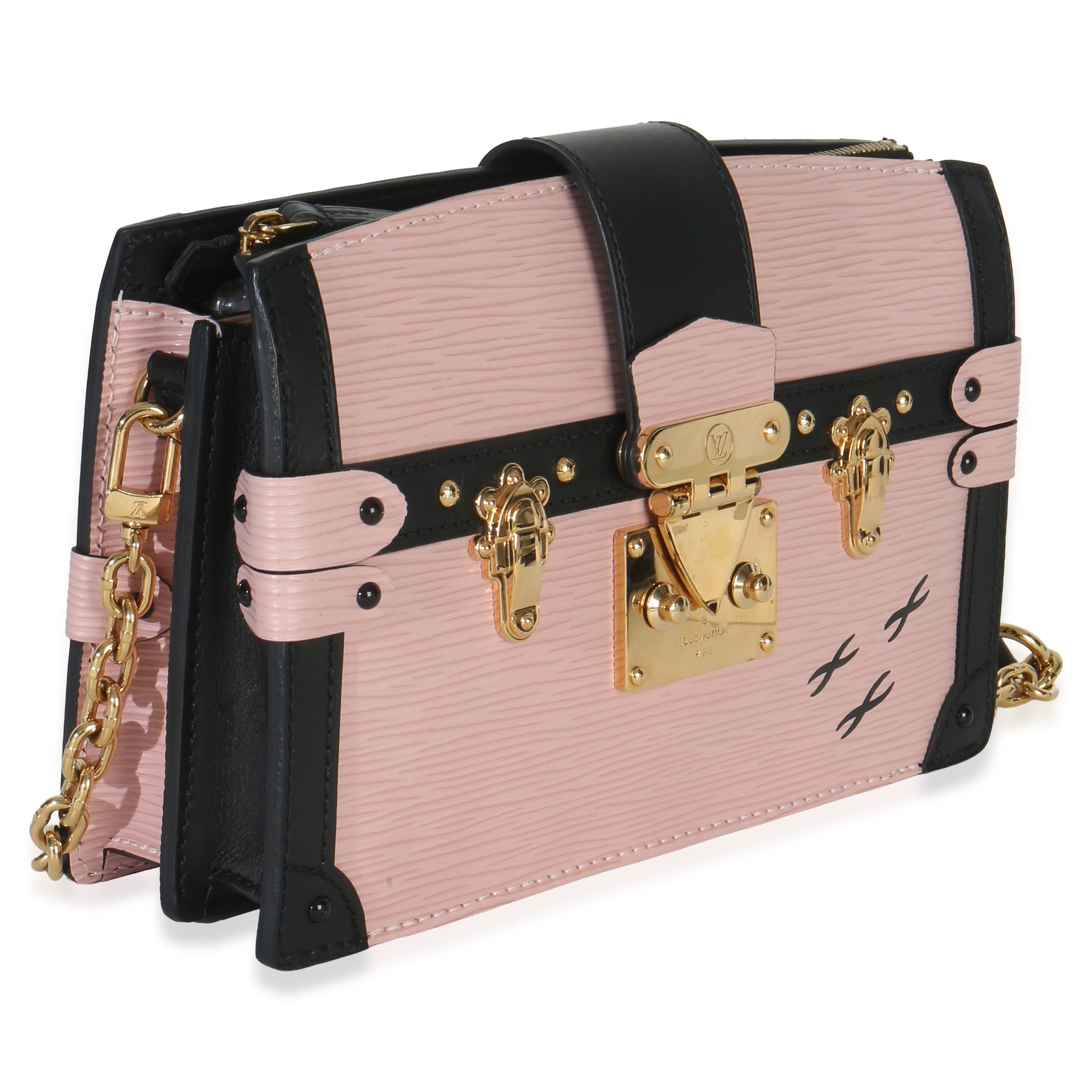 Rose Ballerine Epi Trunk Clutch Handbag