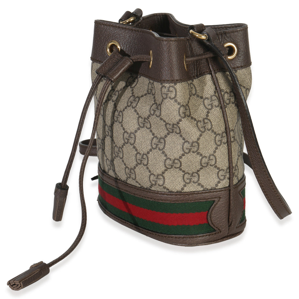 Beige GG Supreme Canvas Ophidia Mini Bucket Bag