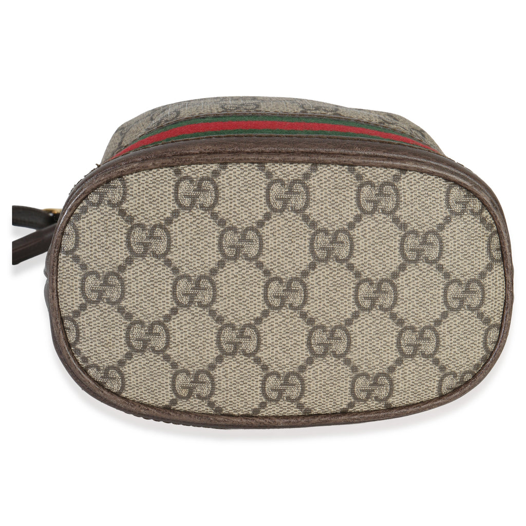 Beige GG Supreme Canvas Ophidia Mini Bucket Bag